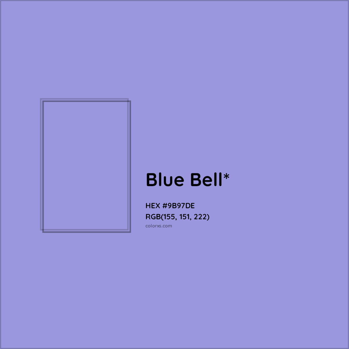 #9B97DE hex color. RGB, RYB, CMYK, HSL, HSV codes and color conversions. Matching color names, palettes, paints.