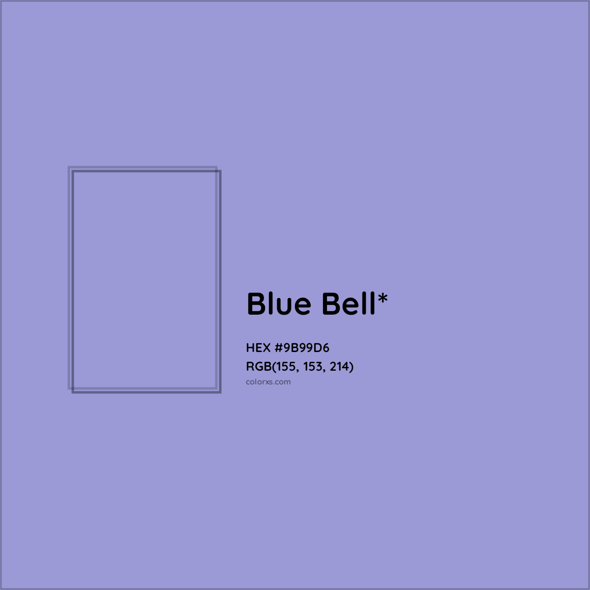 #9B99D6 hex color. RGB, RYB, CMYK, HSL, HSV codes and color conversions. Matching color names, palettes, paints.