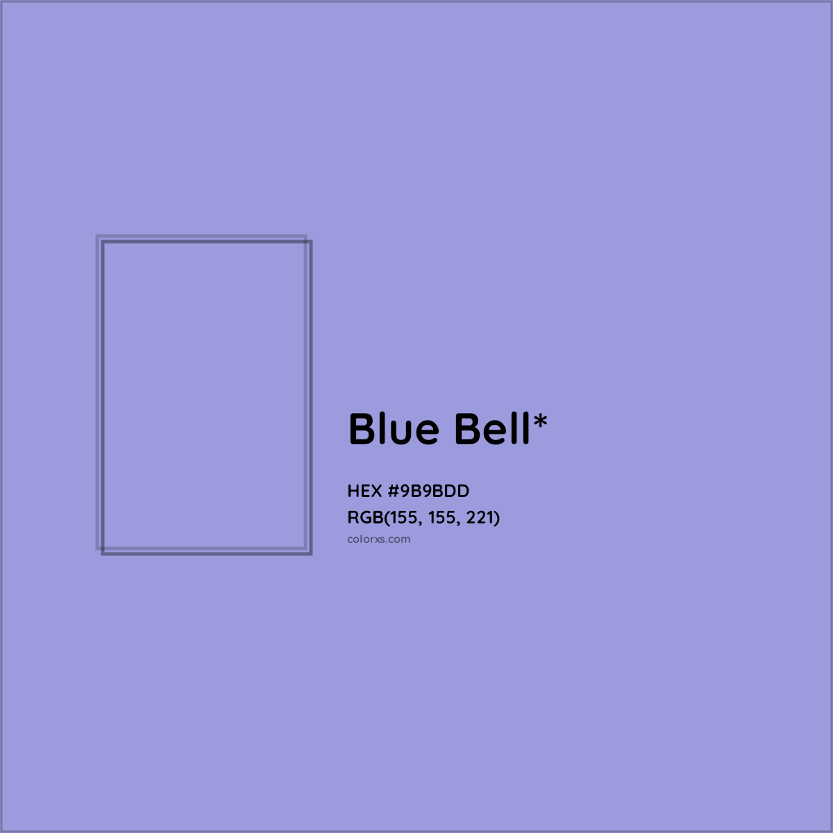 #9B9BDD hex color. RGB, RYB, CMYK, HSL, HSV codes and color conversions. Matching color names, palettes, paints.