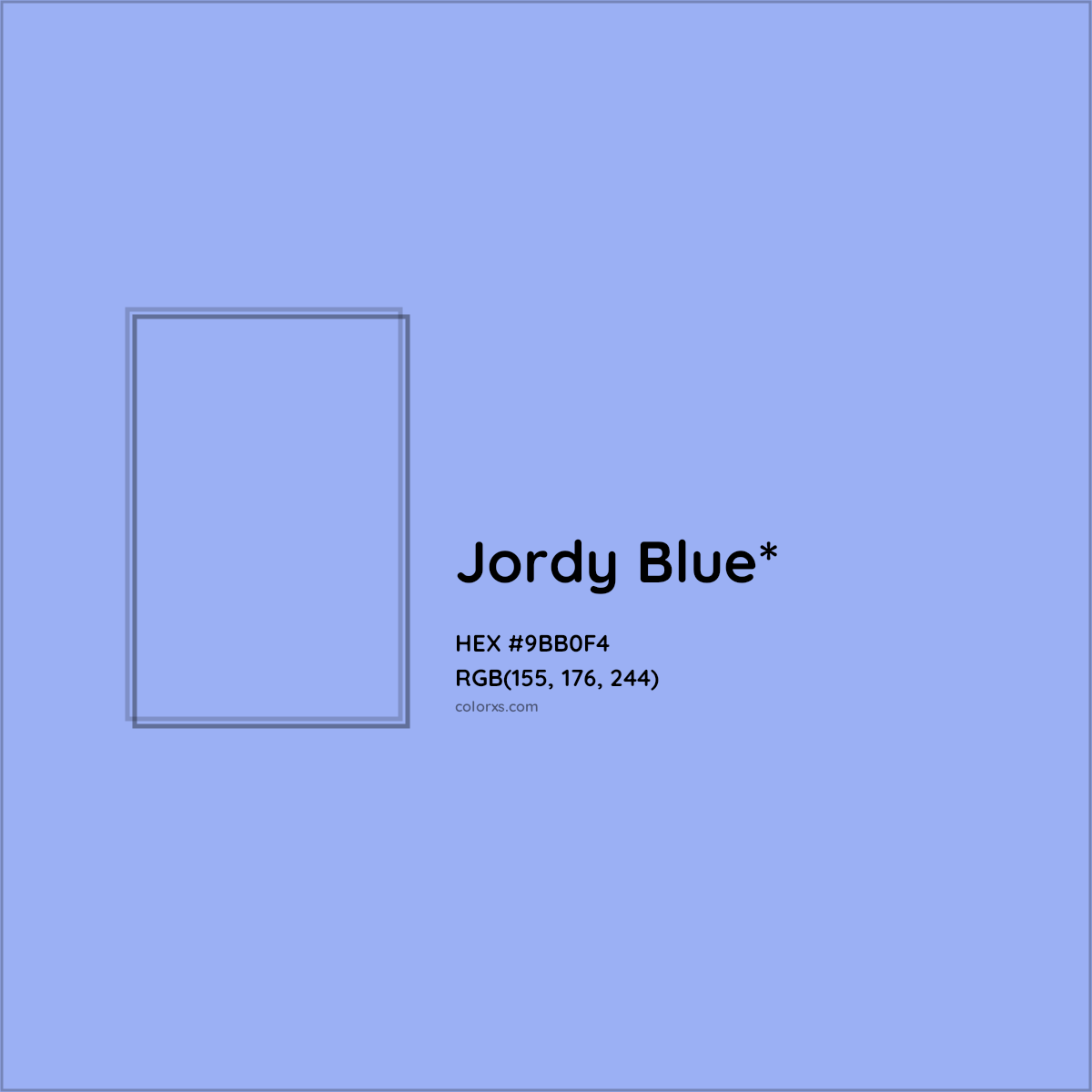 #9BB0F4 hex color. RGB, RYB, CMYK, HSL, HSV codes and color conversions. Matching color names, palettes, paints.