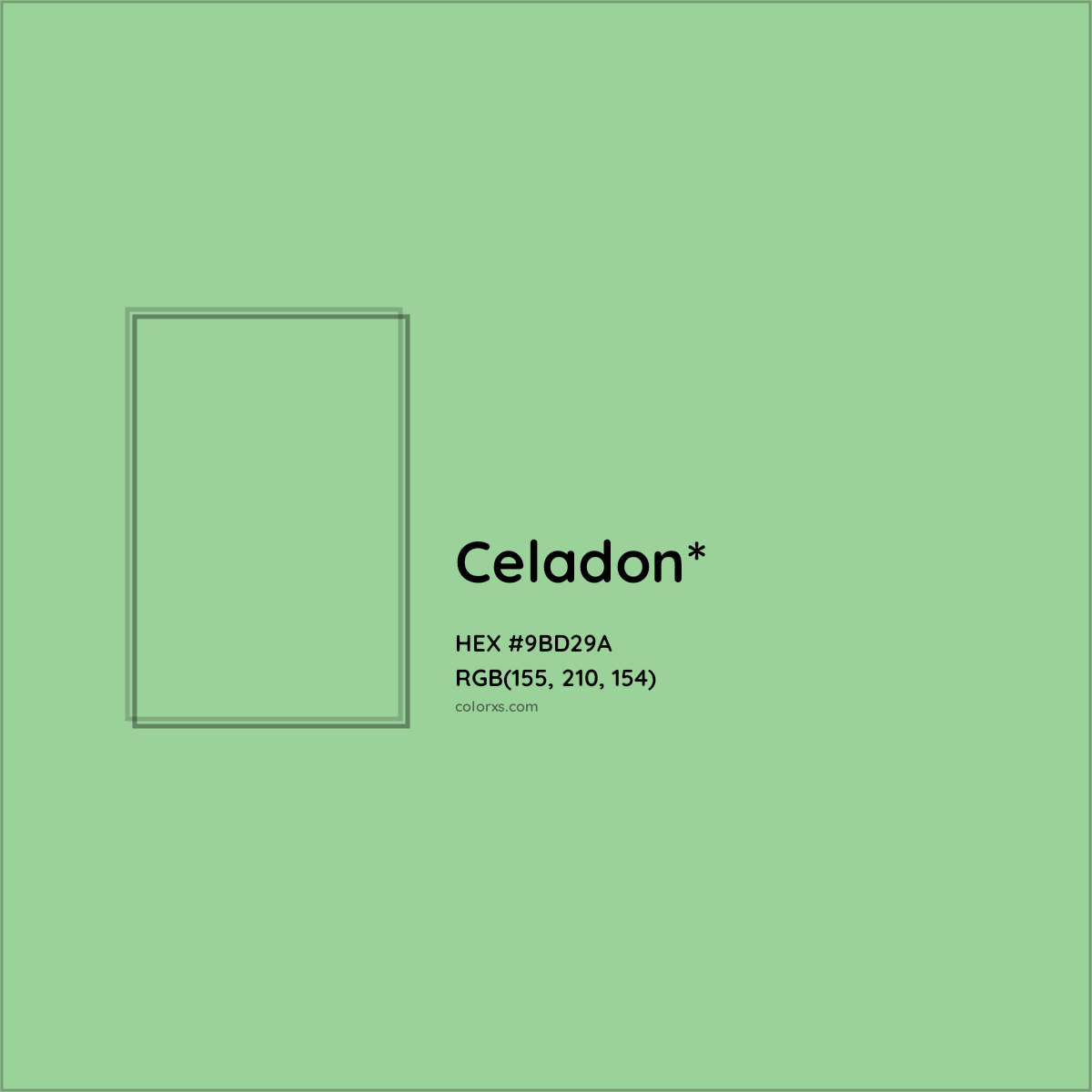 #9BD29A hex color. RGB, RYB, CMYK, HSL, HSV codes and color conversions. Matching color names, palettes, paints.