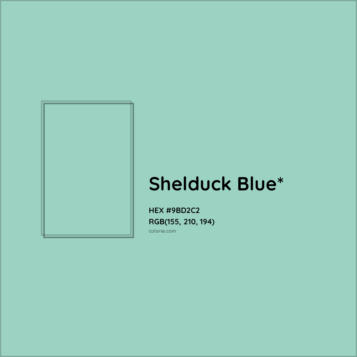 #9BD2C2 hex color. RGB, RYB, CMYK, HSL, HSV codes and color conversions. Matching color names, palettes, paints.