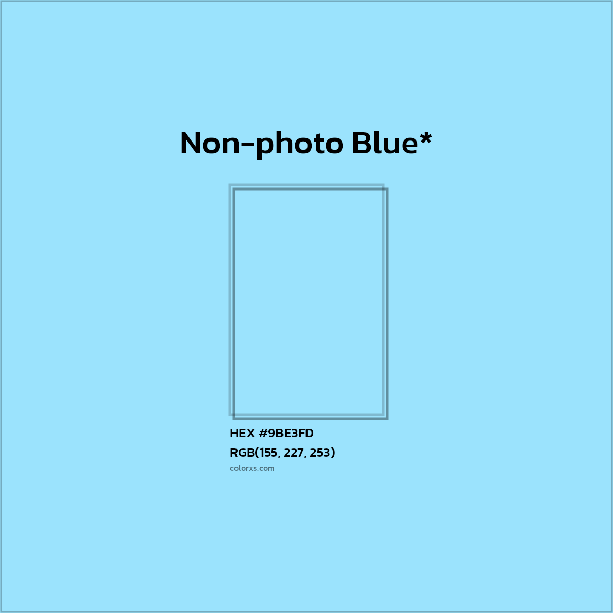 #9BE3FD hex color. RGB, RYB, CMYK, HSL, HSV codes and color conversions. Matching color names, palettes, paints.
