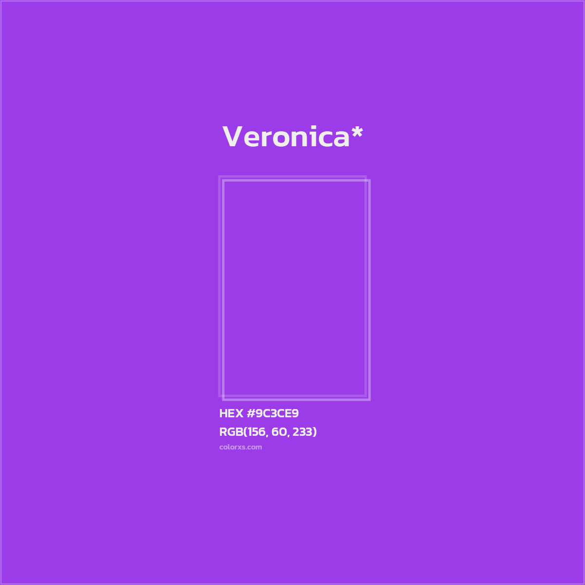 #9C3CE9 hex color. RGB, RYB, CMYK, HSL, HSV codes and color conversions. Matching color names, palettes, paints.