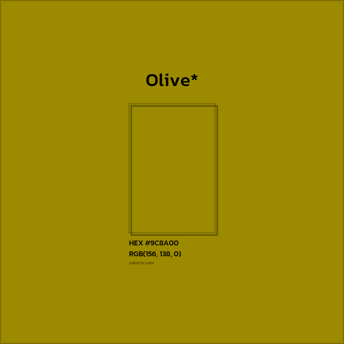 #9C8A00 hex color. RGB, RYB, CMYK, HSL, HSV codes and color conversions. Matching color names, palettes, paints.
