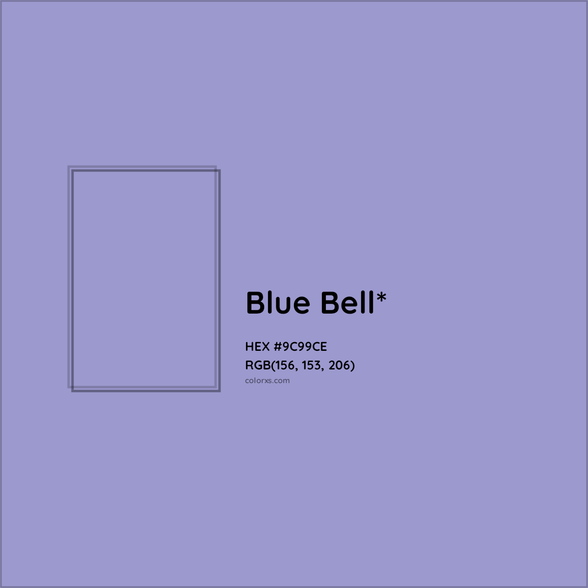 #9C99CE hex color. RGB, RYB, CMYK, HSL, HSV codes and color conversions. Matching color names, palettes, paints.