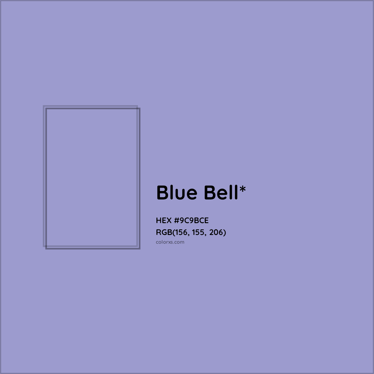 #9C9BCE hex color. RGB, RYB, CMYK, HSL, HSV codes and color conversions. Matching color names, palettes, paints.