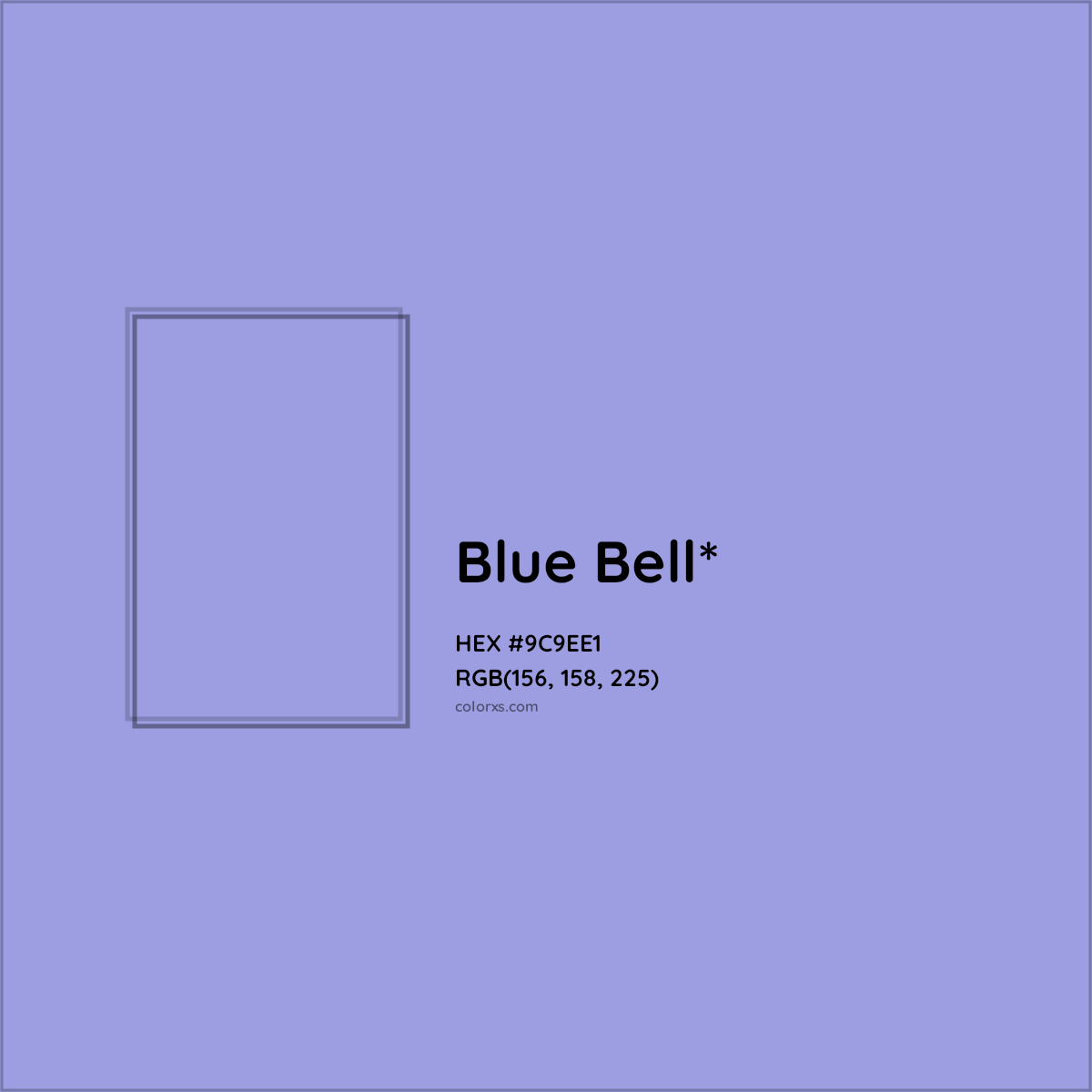 #9C9EE1 hex color. RGB, RYB, CMYK, HSL, HSV codes and color conversions. Matching color names, palettes, paints.