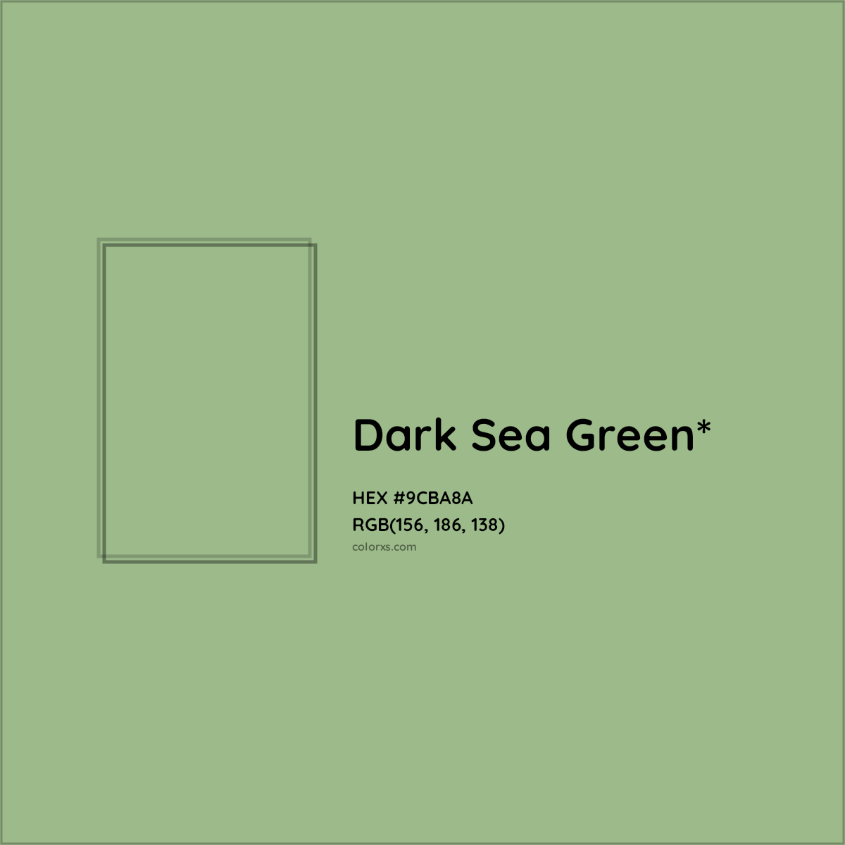 #9CBA8A hex color. RGB, RYB, CMYK, HSL, HSV codes and color conversions. Matching color names, palettes, paints.