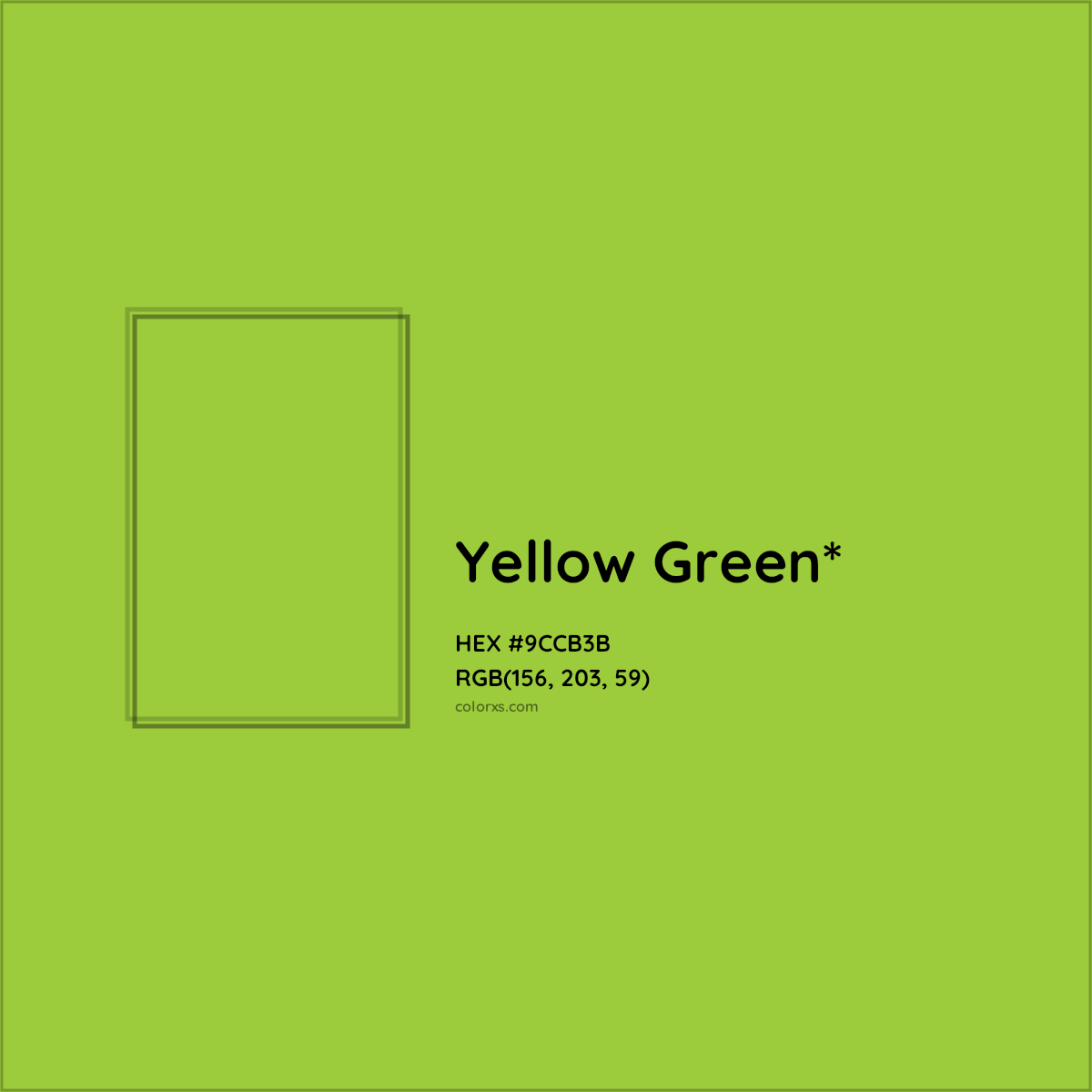 #9CCB3B hex color. RGB, RYB, CMYK, HSL, HSV codes and color conversions. Matching color names, palettes, paints.