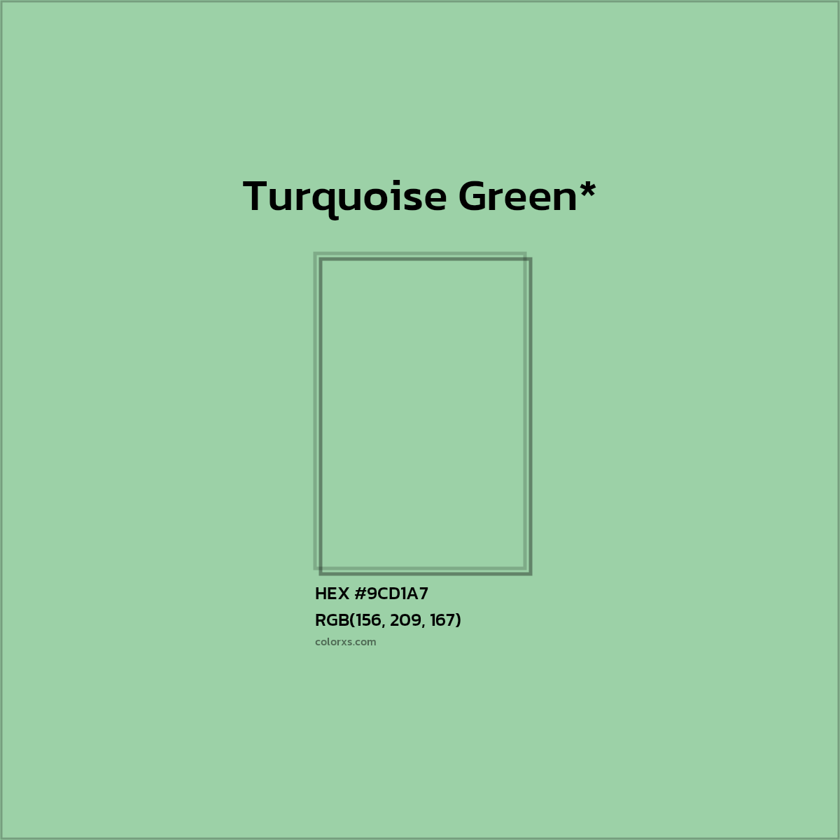 #9CD1A7 hex color. RGB, RYB, CMYK, HSL, HSV codes and color conversions. Matching color names, palettes, paints.