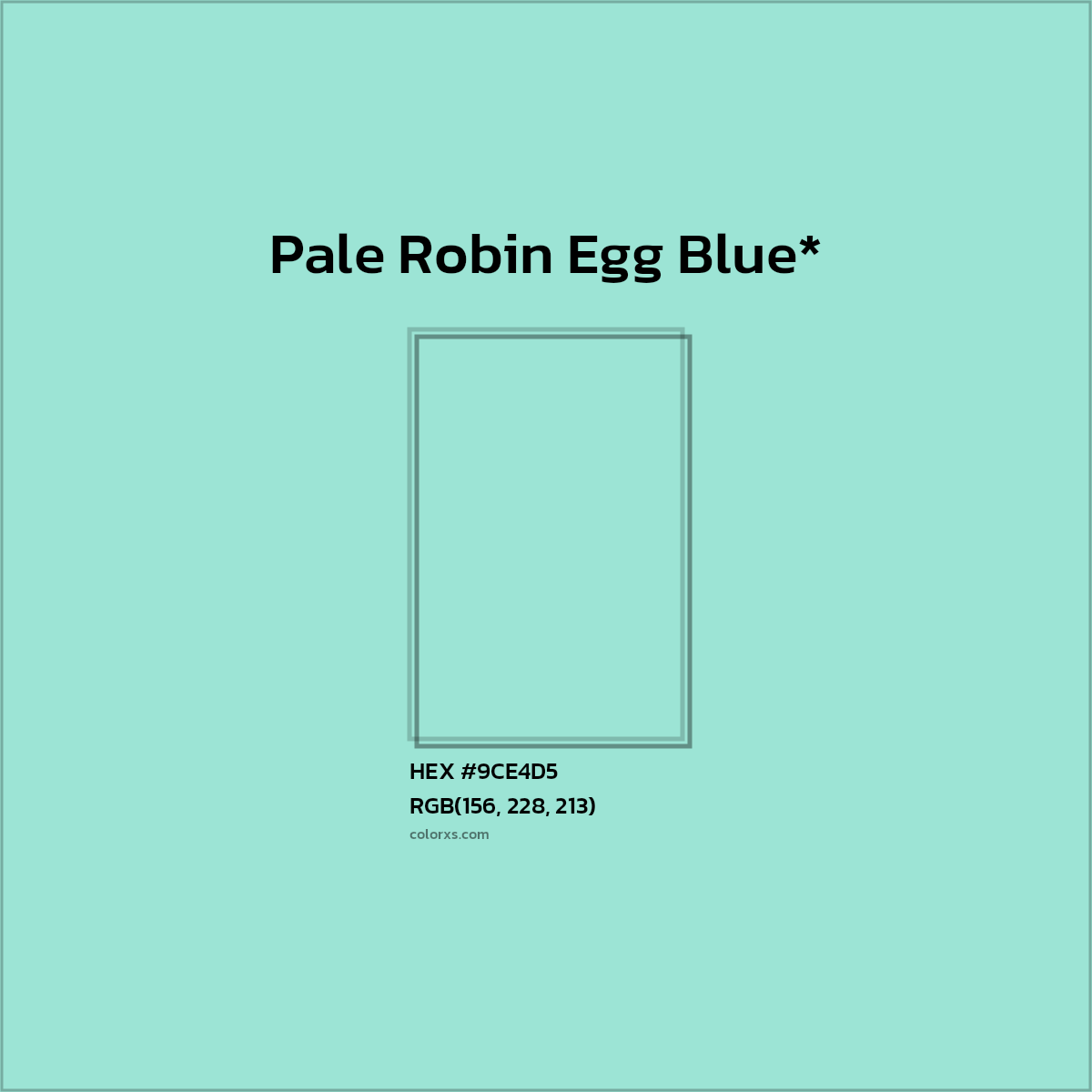 #9CE4D5 hex color. RGB, RYB, CMYK, HSL, HSV codes and color conversions. Matching color names, palettes, paints.