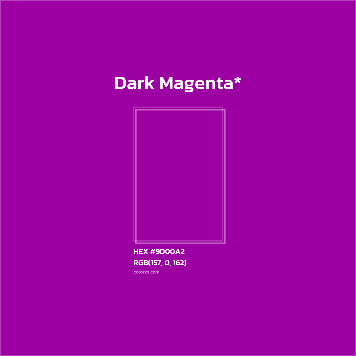 #9D00A2 hex color. RGB, RYB, CMYK, HSL, HSV codes and color conversions. Matching color names, palettes, paints.