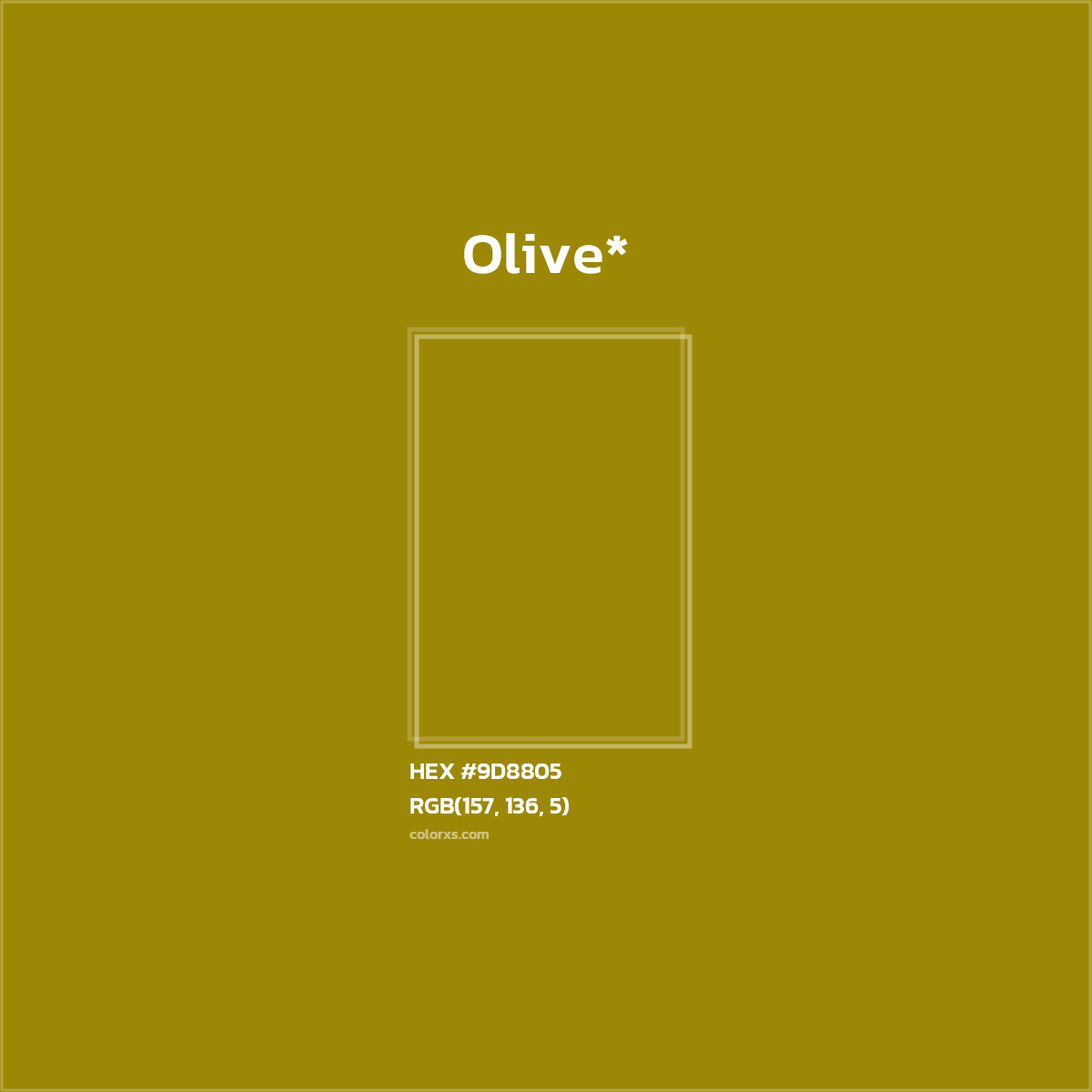 #9D8805 hex color. RGB, RYB, CMYK, HSL, HSV codes and color conversions. Matching color names, palettes, paints.