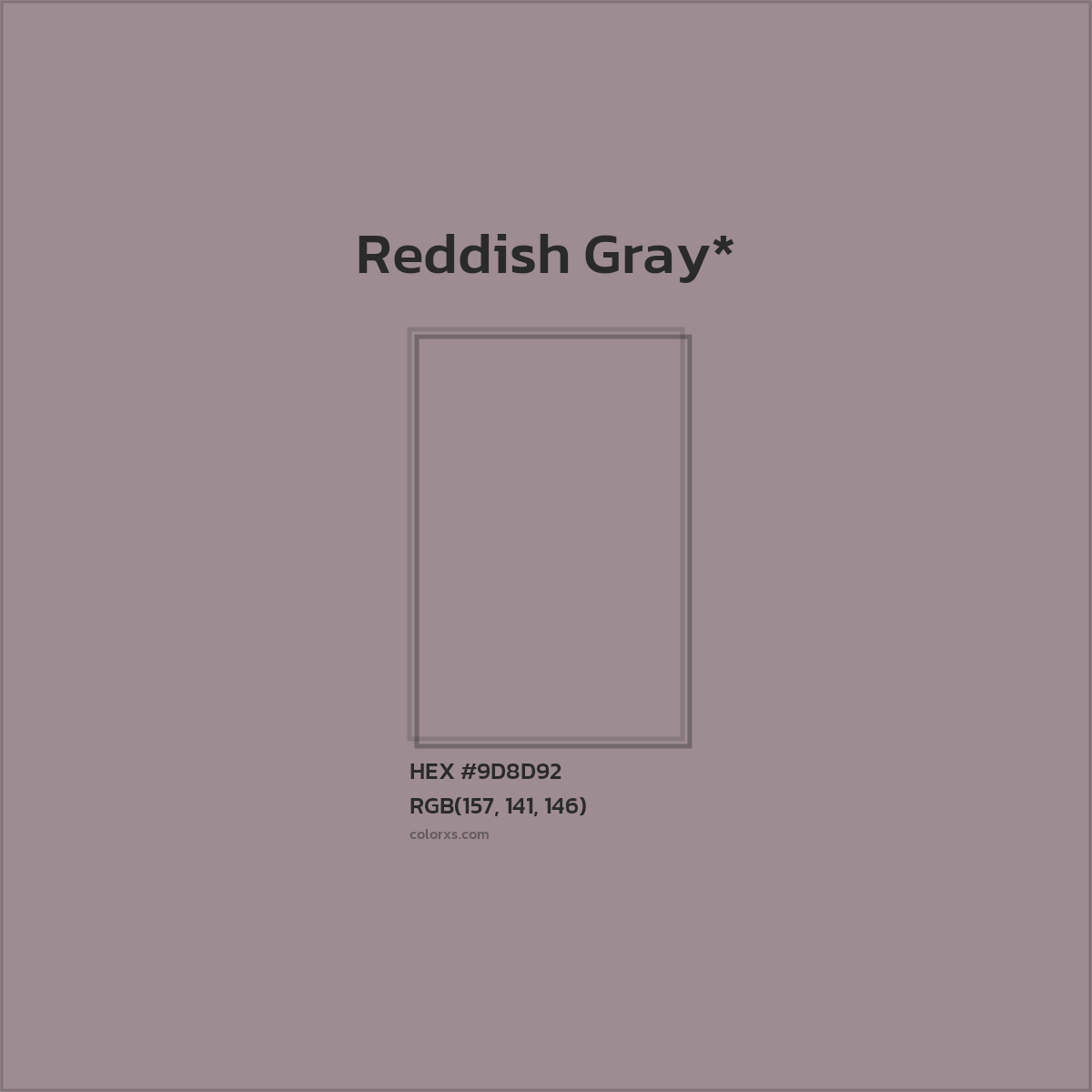 #9D8D92 hex color. RGB, RYB, CMYK, HSL, HSV codes and color conversions. Matching color names, palettes, paints.