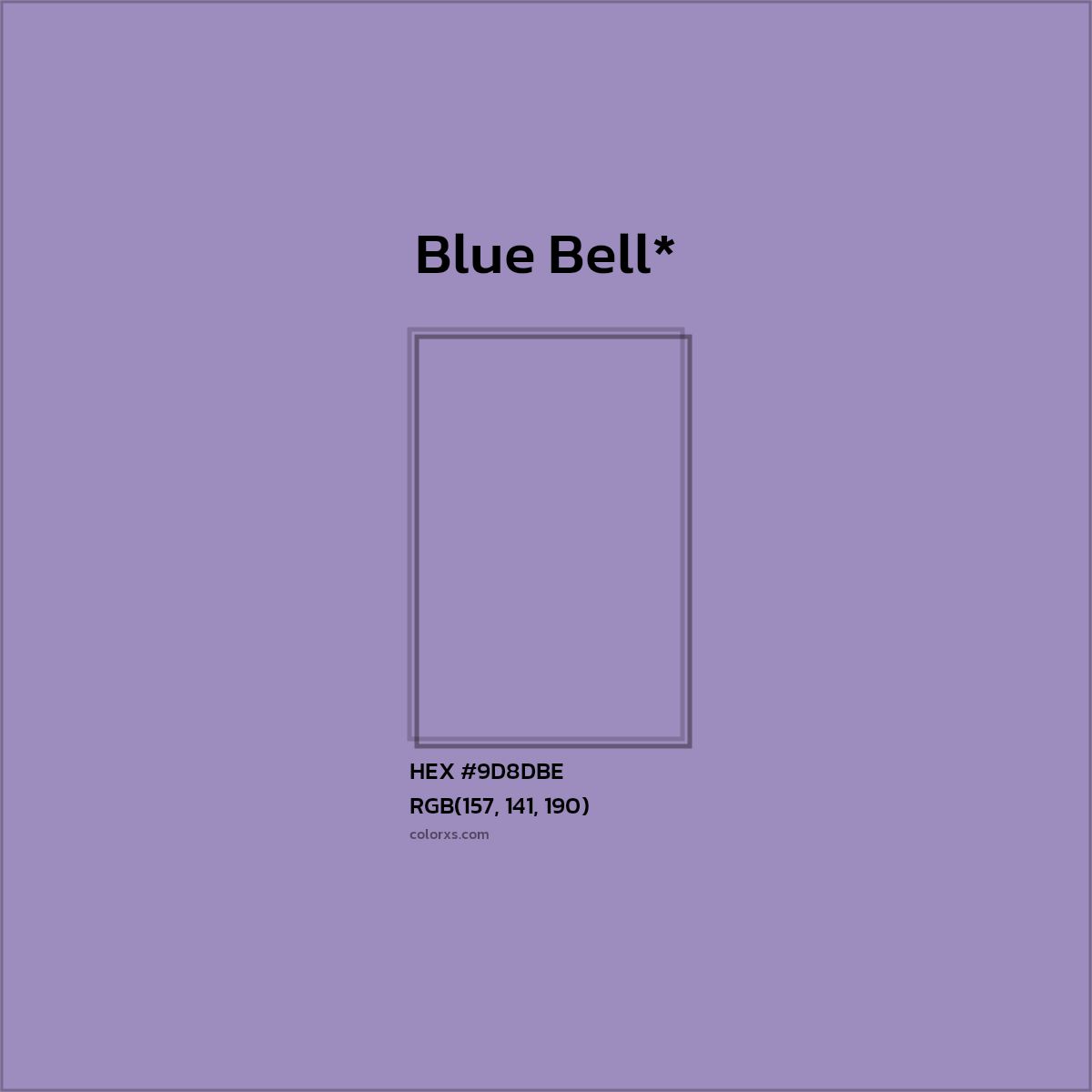 #9D8DBE hex color. RGB, RYB, CMYK, HSL, HSV codes and color conversions. Matching color names, palettes, paints.