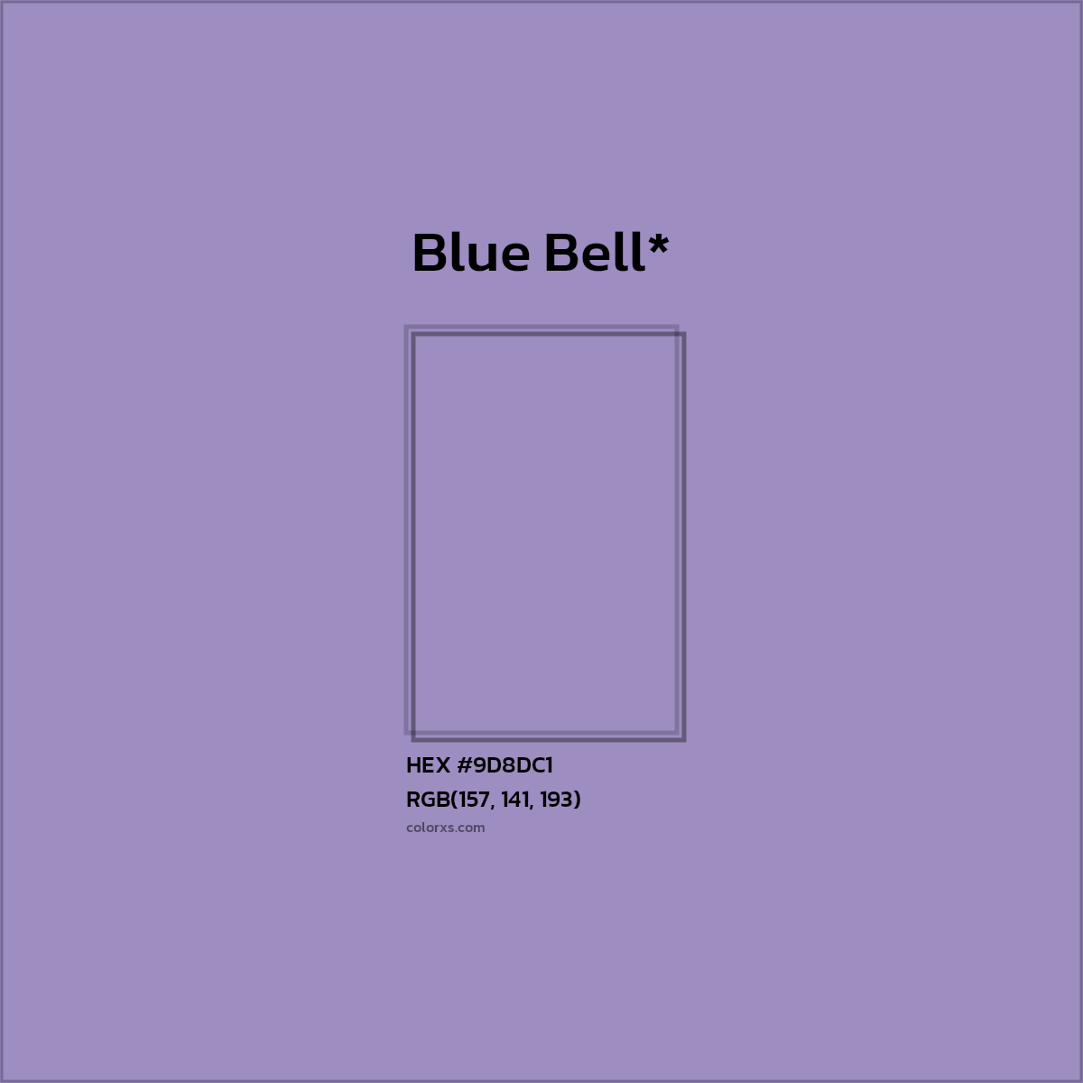 #9D8DC1 hex color. RGB, RYB, CMYK, HSL, HSV codes and color conversions. Matching color names, palettes, paints.
