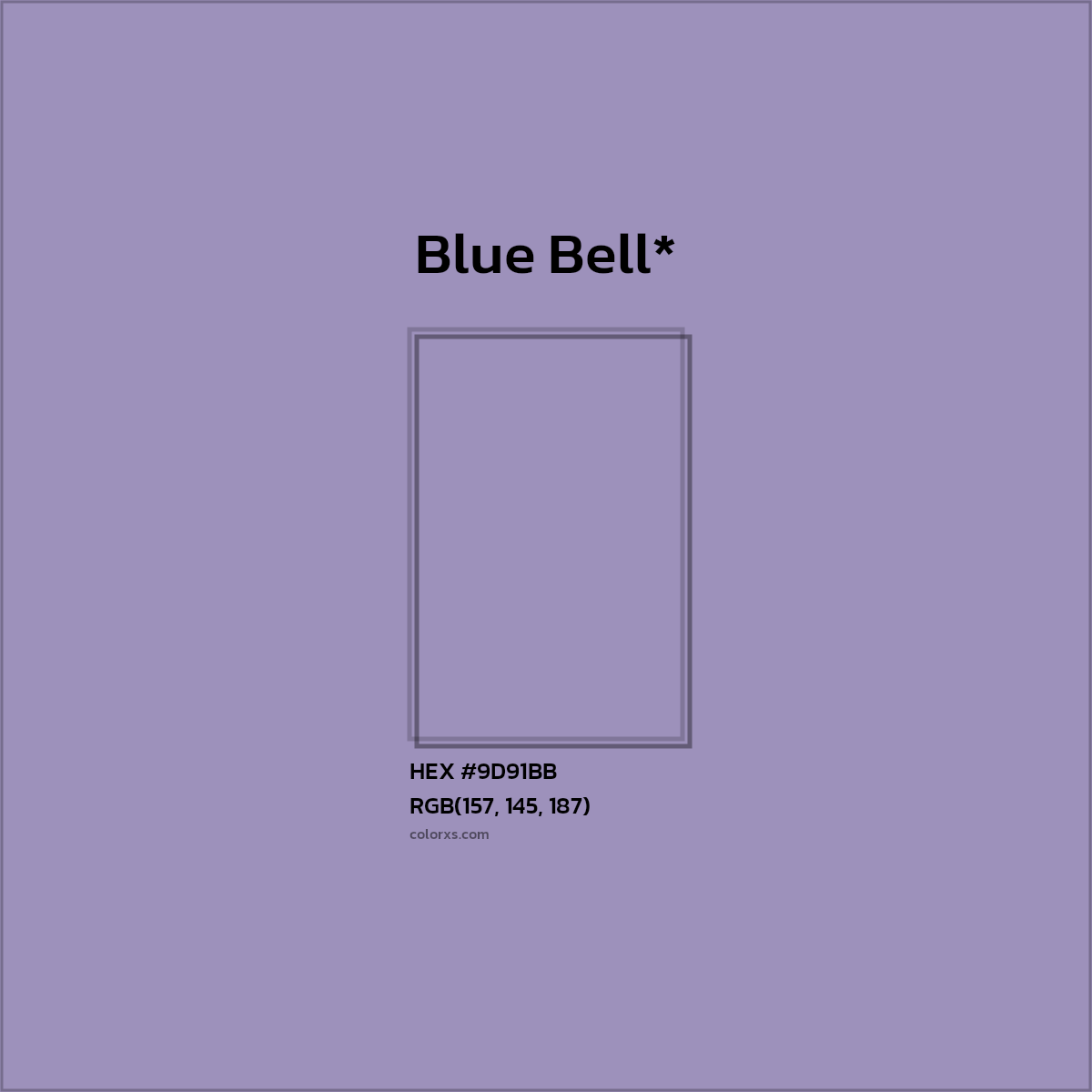 #9D91BB hex color. RGB, RYB, CMYK, HSL, HSV codes and color conversions. Matching color names, palettes, paints.
