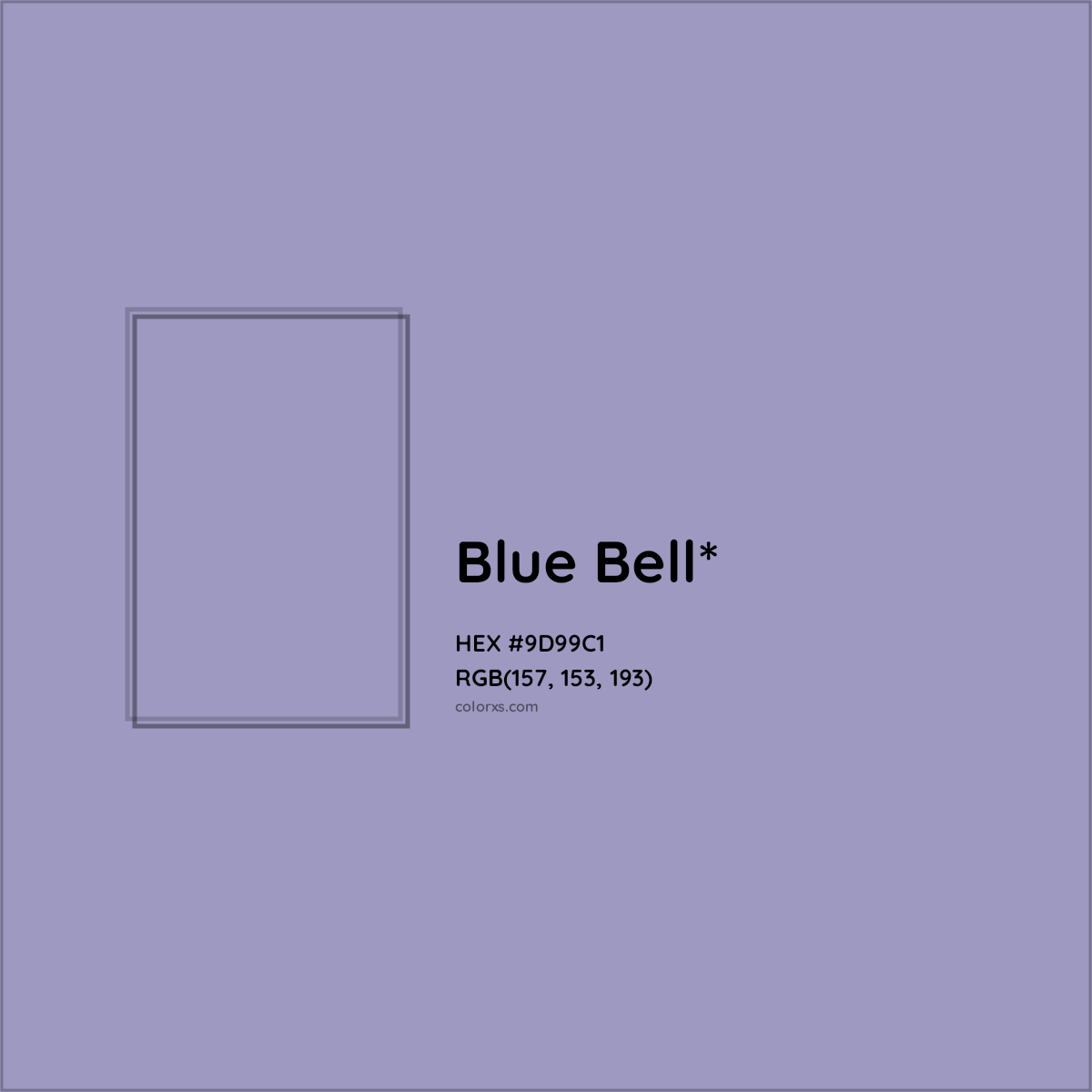 #9D99C1 hex color. RGB, RYB, CMYK, HSL, HSV codes and color conversions. Matching color names, palettes, paints.