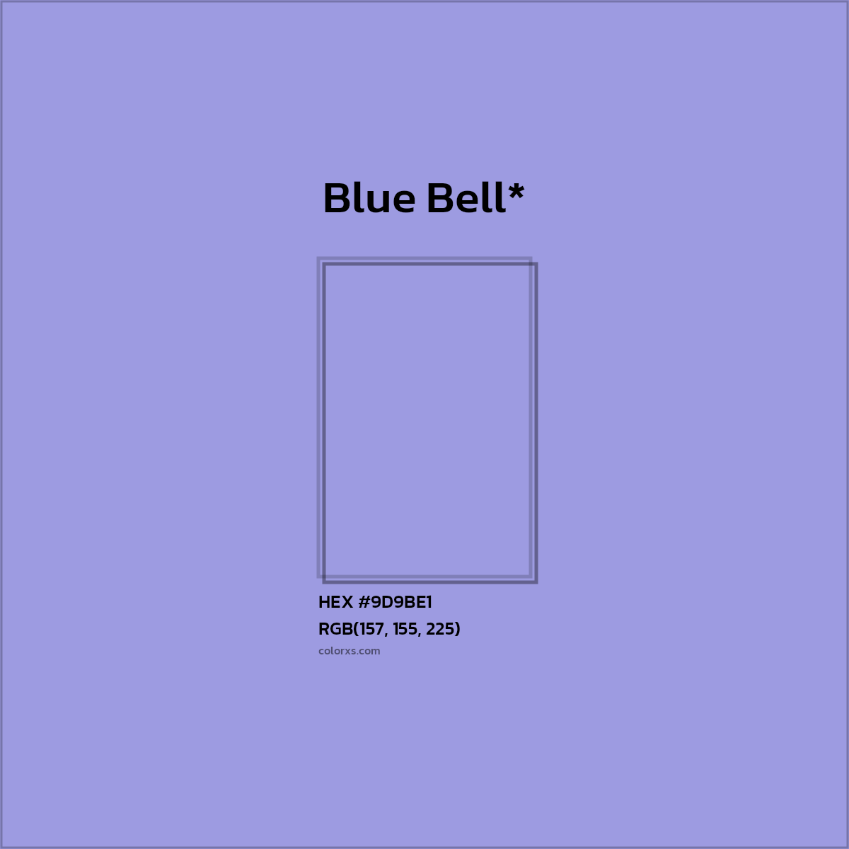 #9D9BE1 hex color. RGB, RYB, CMYK, HSL, HSV codes and color conversions. Matching color names, palettes, paints.