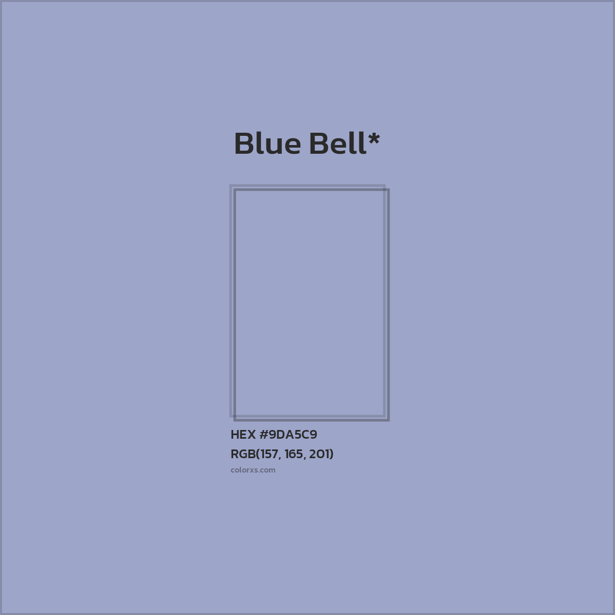 #9DA5C9 hex color. RGB, RYB, CMYK, HSL, HSV codes and color conversions. Matching color names, palettes, paints.