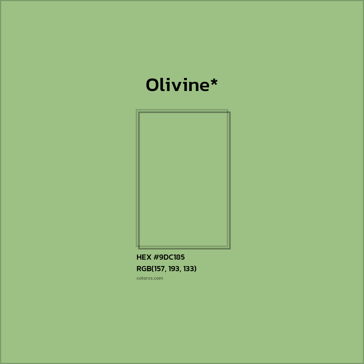 #9DC185 hex color. RGB, RYB, CMYK, HSL, HSV codes and color conversions. Matching color names, palettes, paints.