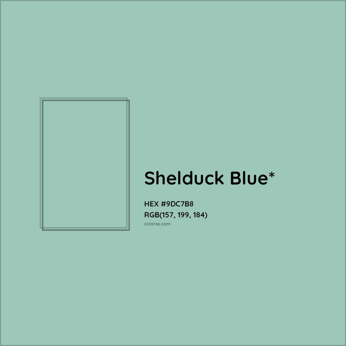 #9DC7B8 hex color. RGB, RYB, CMYK, HSL, HSV codes and color conversions. Matching color names, palettes, paints.