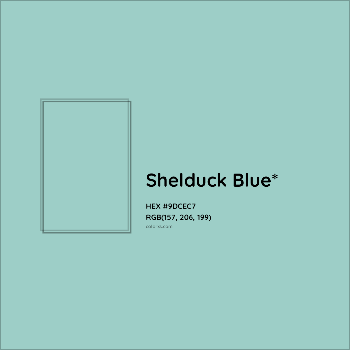 #9DCEC7 hex color. RGB, RYB, CMYK, HSL, HSV codes and color conversions. Matching color names, palettes, paints.