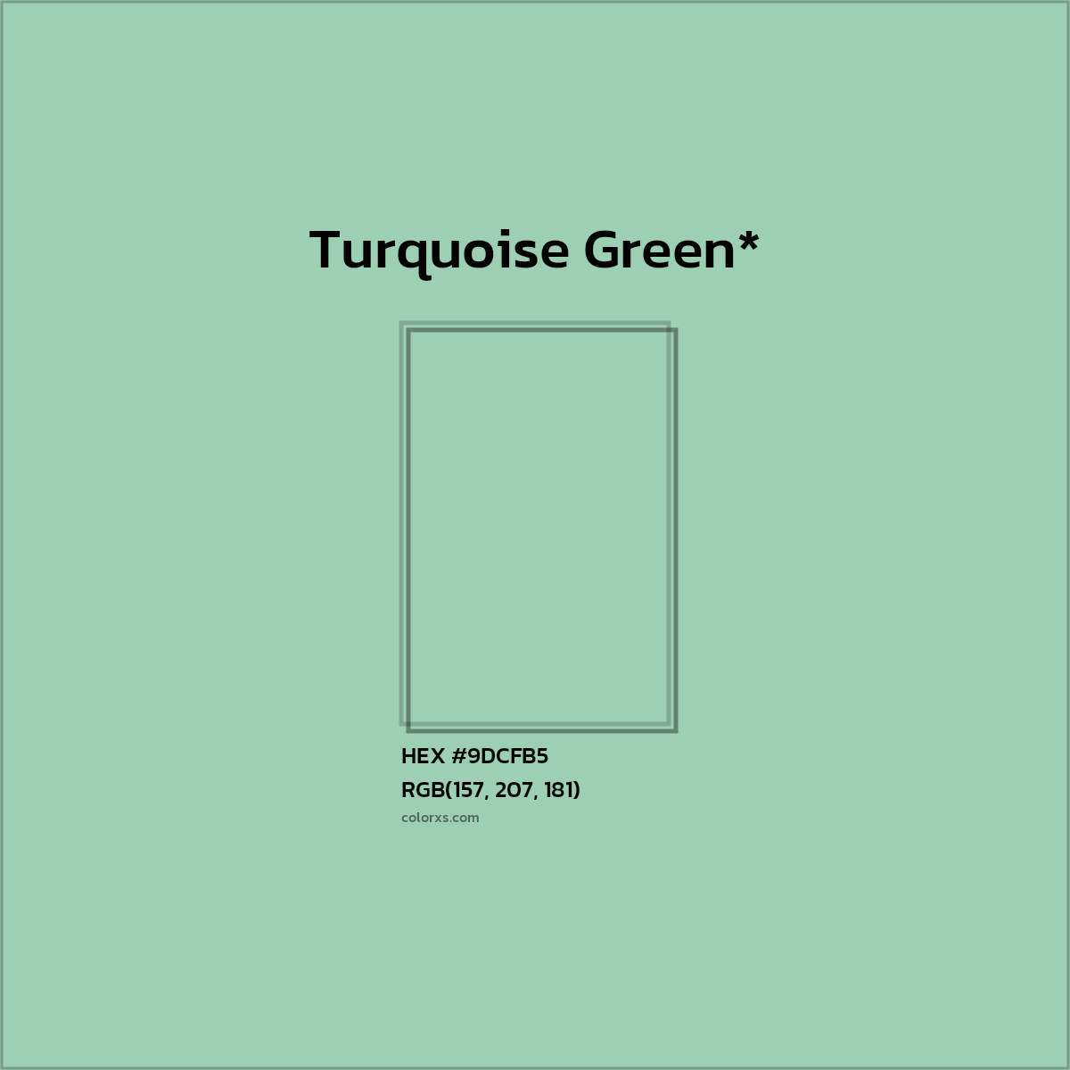 #9DCFB5 hex color. RGB, RYB, CMYK, HSL, HSV codes and color conversions. Matching color names, palettes, paints.