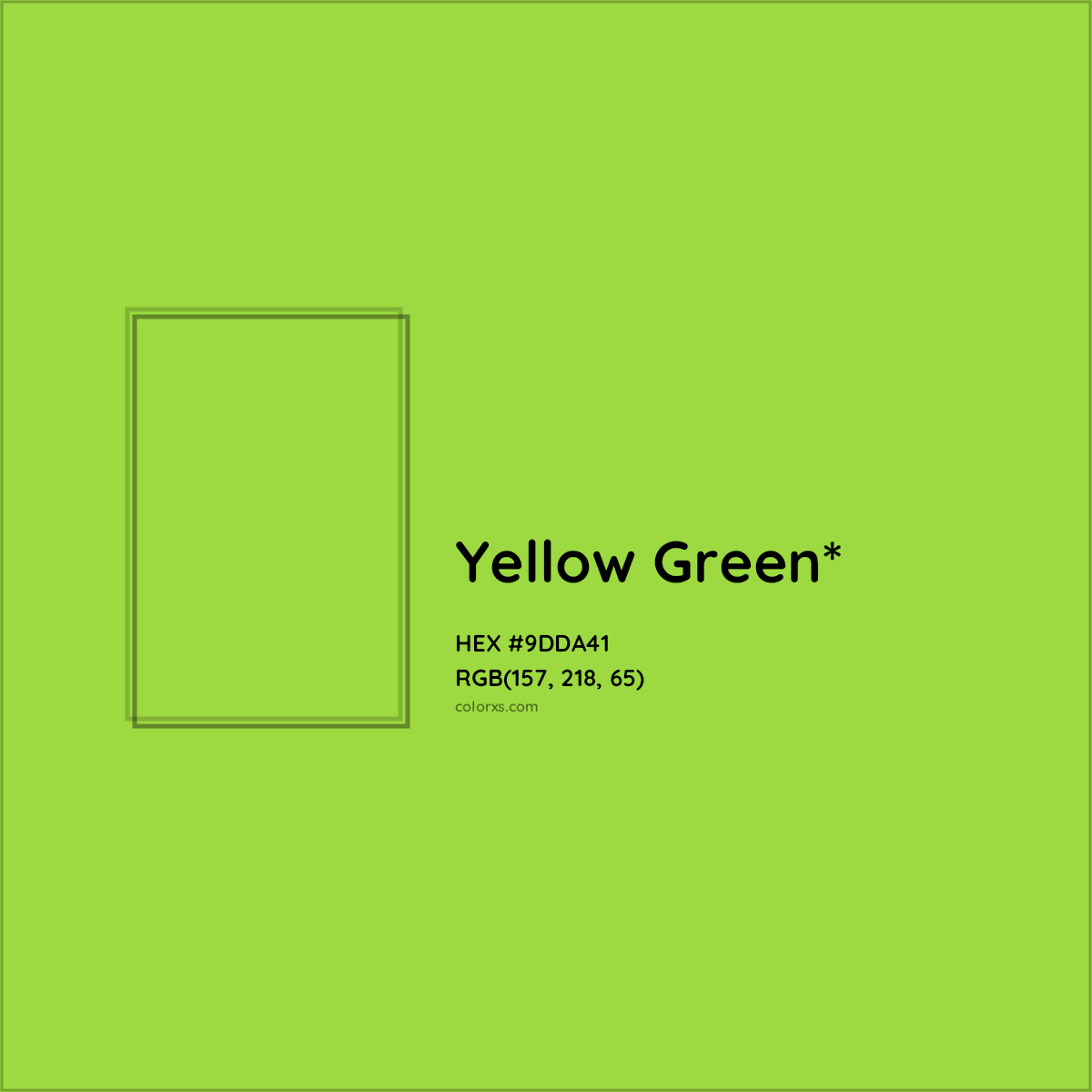#9DDA41 hex color. RGB, RYB, CMYK, HSL, HSV codes and color conversions. Matching color names, palettes, paints.