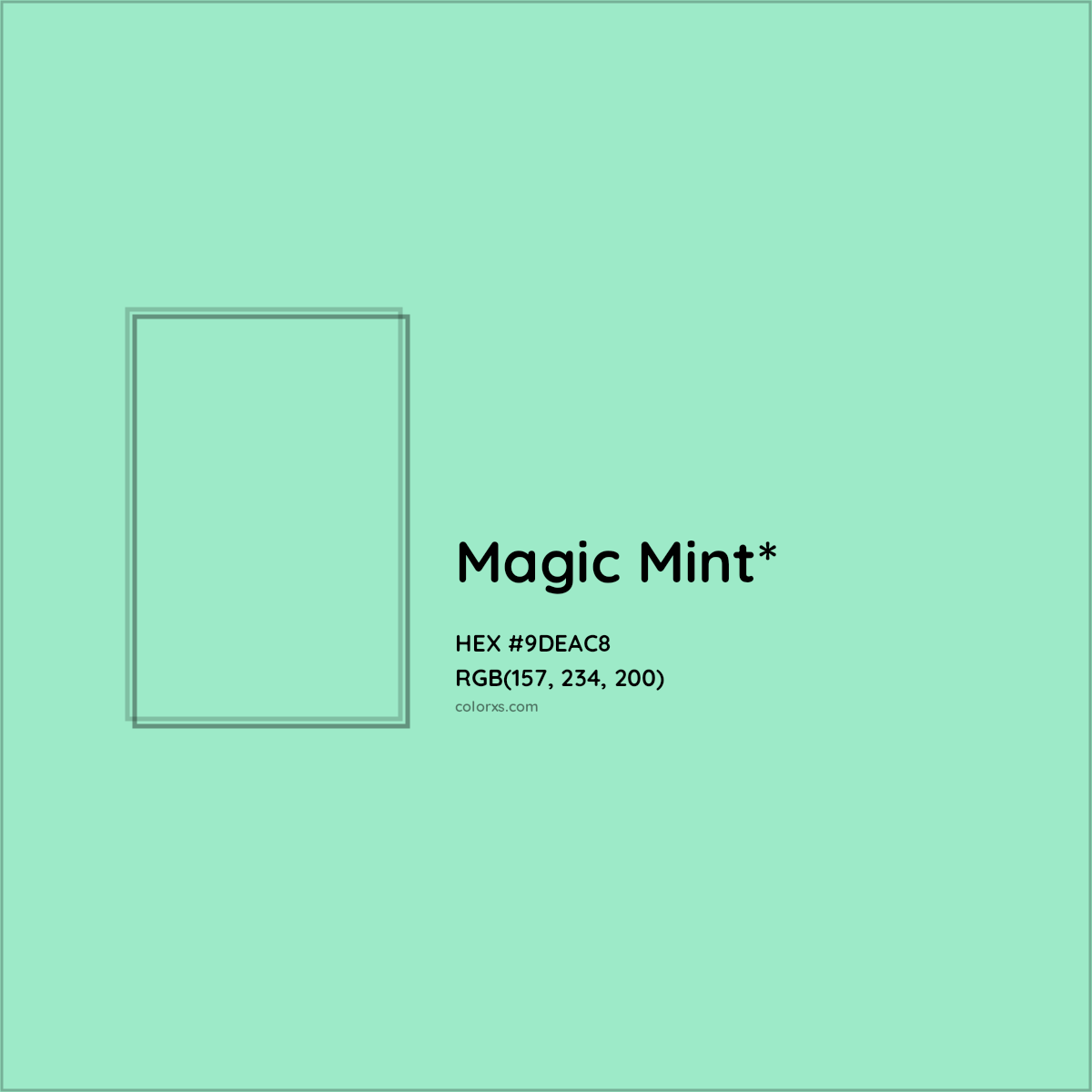 #9DEAC8 hex color. RGB, RYB, CMYK, HSL, HSV codes and color conversions. Matching color names, palettes, paints.