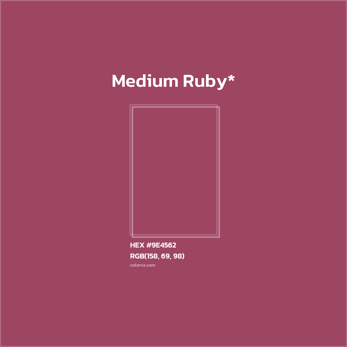 #9E4562 hex color. RGB, RYB, CMYK, HSL, HSV codes and color conversions. Matching color names, palettes, paints.