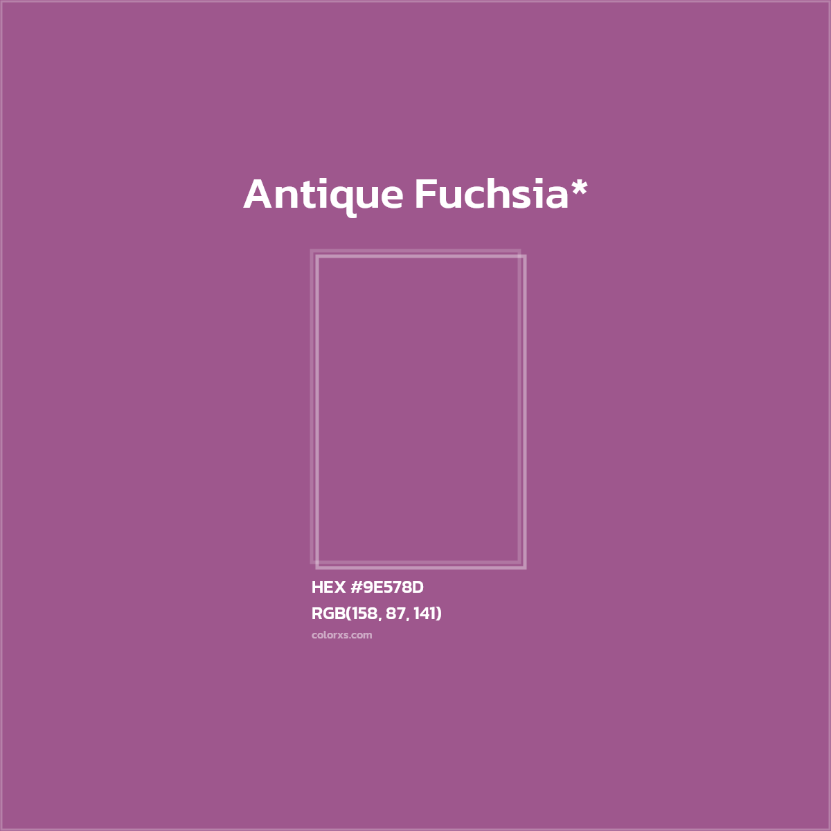 #9E578D hex color. RGB, RYB, CMYK, HSL, HSV codes and color conversions. Matching color names, palettes, paints.