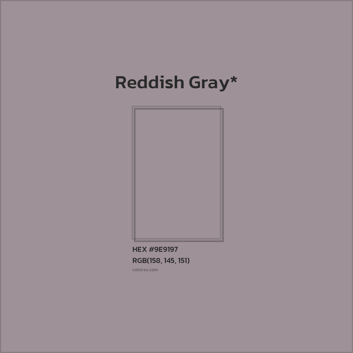#9E9197 hex color. RGB, RYB, CMYK, HSL, HSV codes and color conversions. Matching color names, palettes, paints.