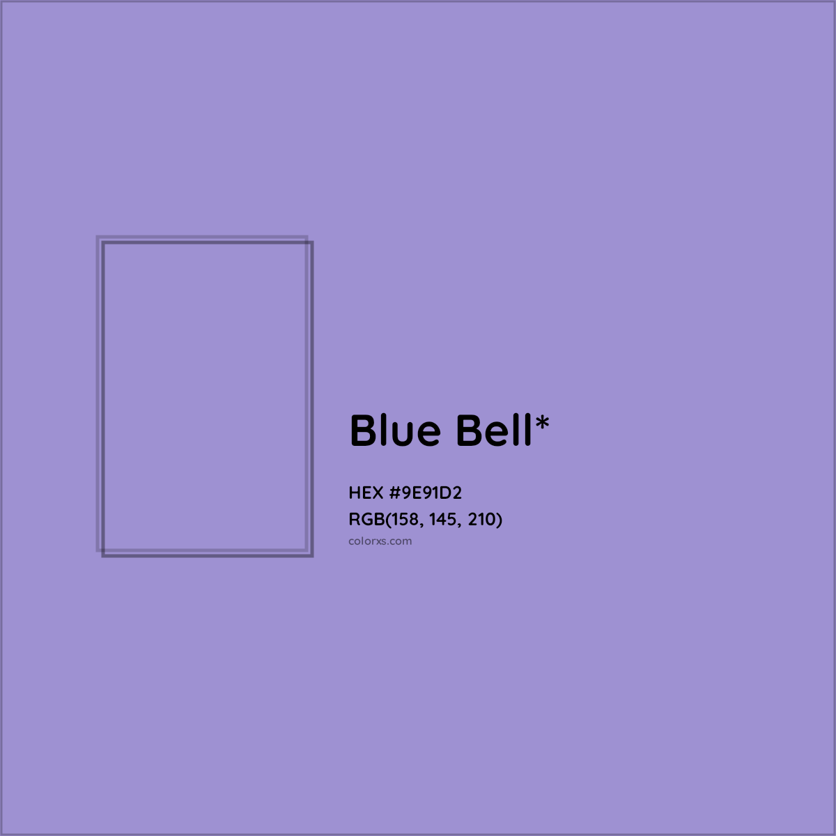 #9E91D2 hex color. RGB, RYB, CMYK, HSL, HSV codes and color conversions. Matching color names, palettes, paints.