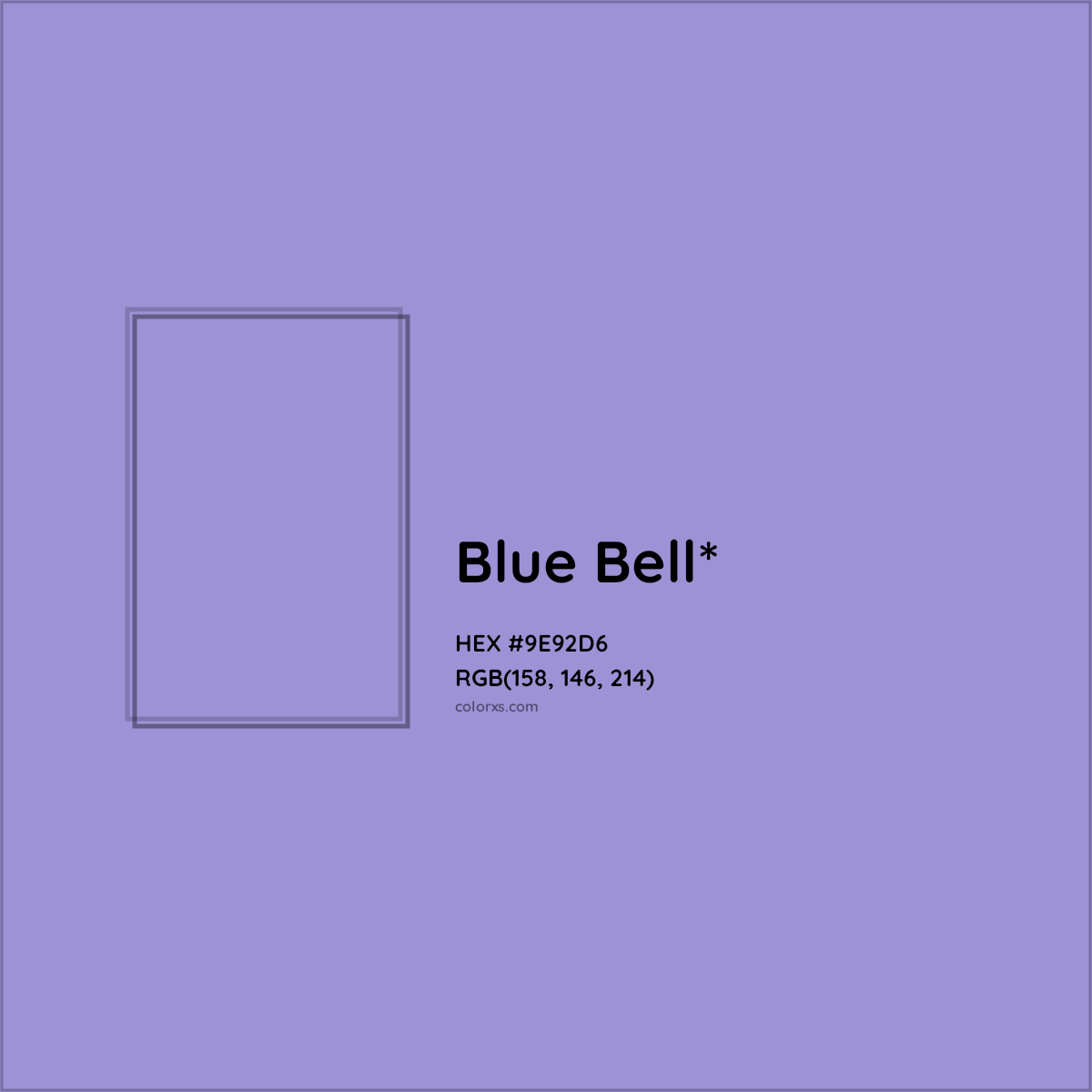 #9E92D6 hex color. RGB, RYB, CMYK, HSL, HSV codes and color conversions. Matching color names, palettes, paints.