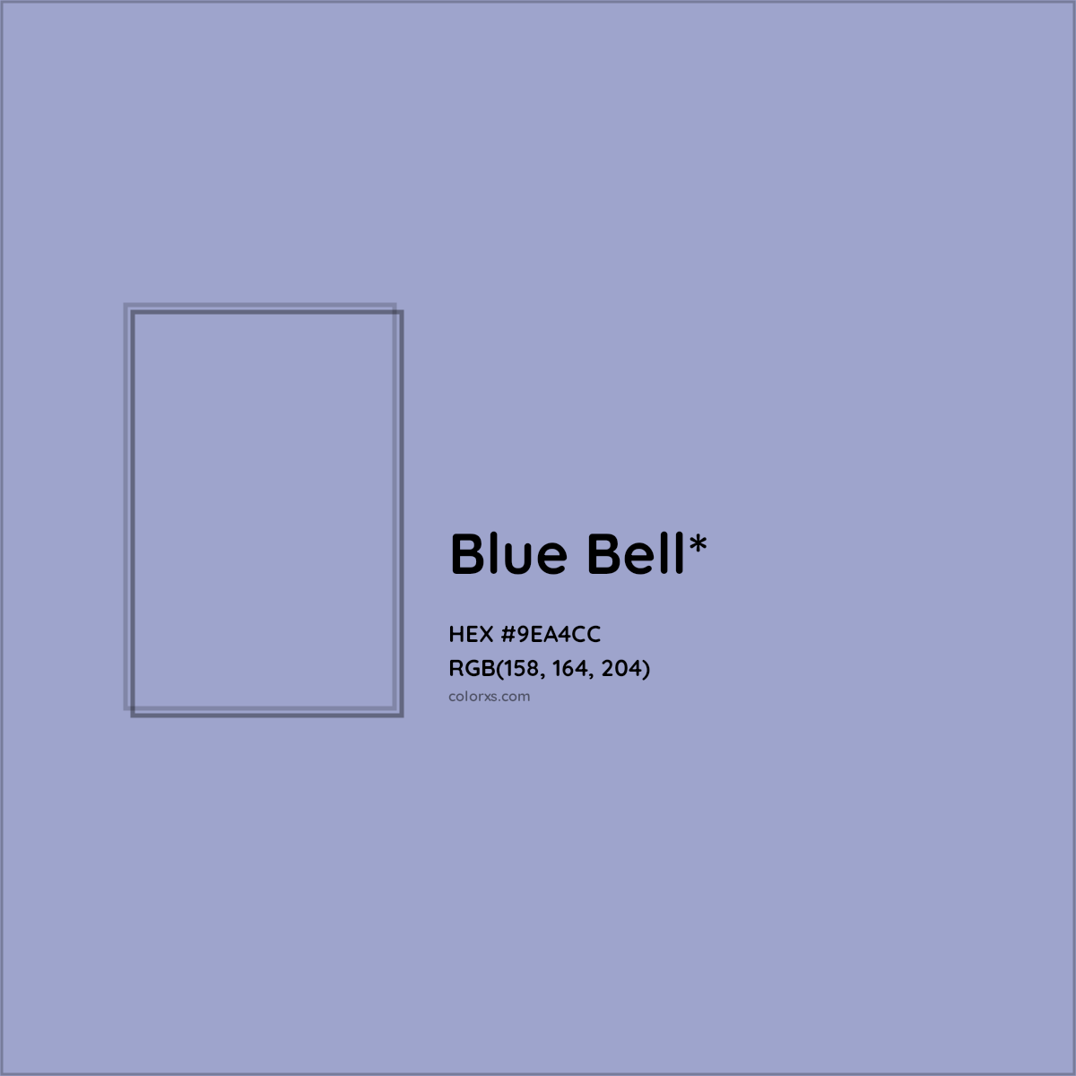 #9EA4CC hex color. RGB, RYB, CMYK, HSL, HSV codes and color conversions. Matching color names, palettes, paints.