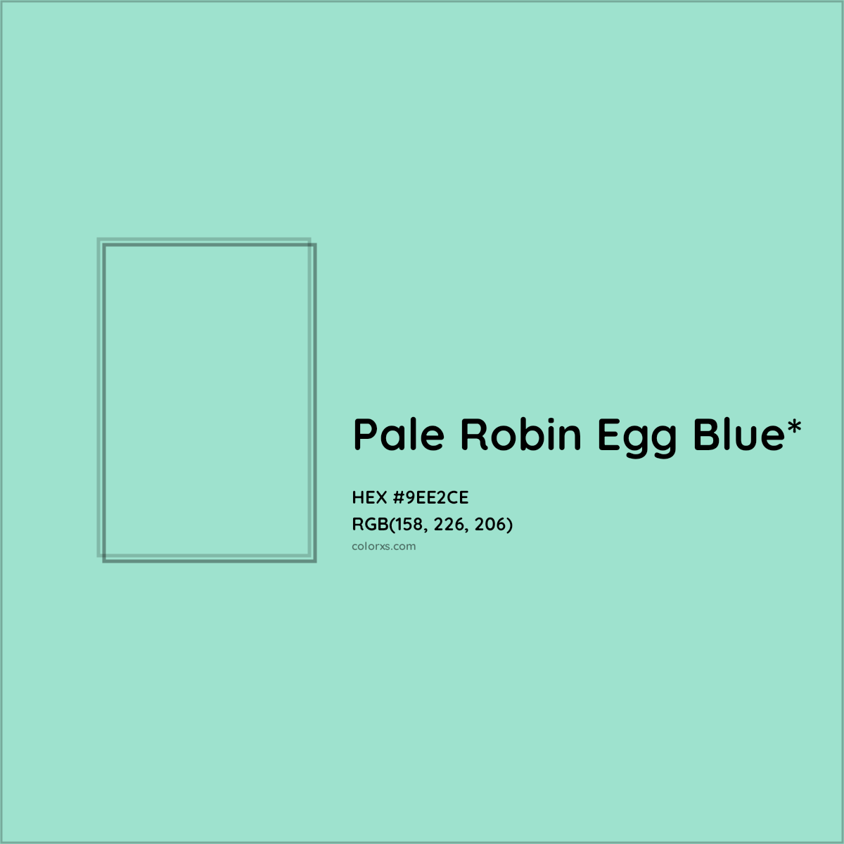#9EE2CE hex color. RGB, RYB, CMYK, HSL, HSV codes and color conversions. Matching color names, palettes, paints.