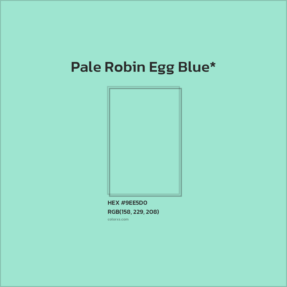 #9EE5D0 hex color. RGB, RYB, CMYK, HSL, HSV codes and color conversions. Matching color names, palettes, paints.