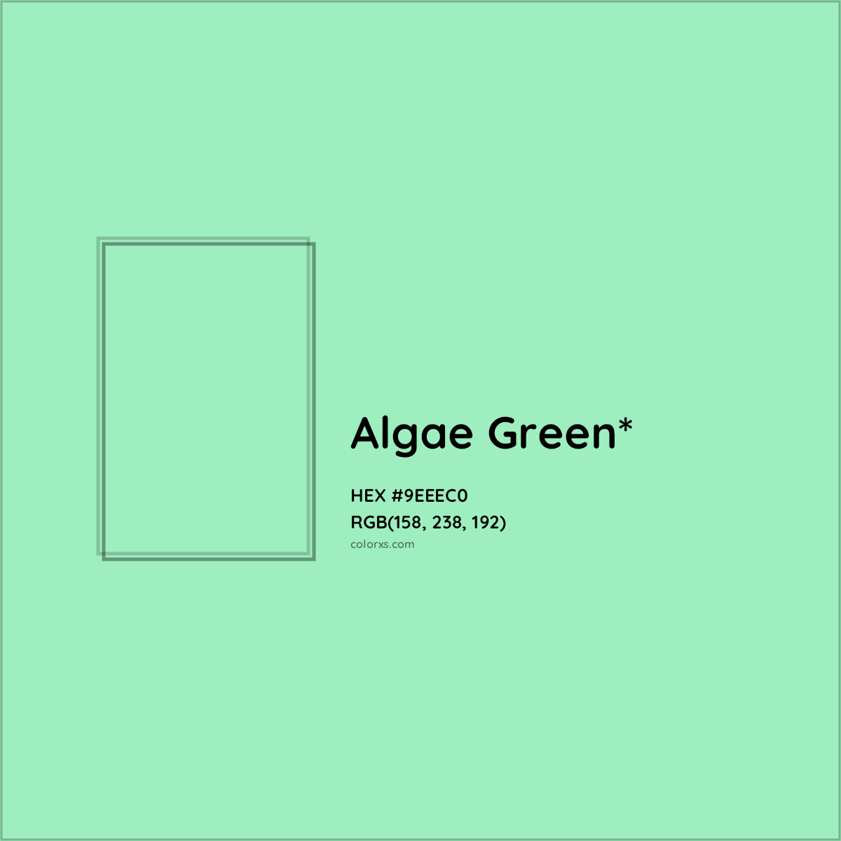 #9EEEC0 hex color. RGB, RYB, CMYK, HSL, HSV codes and color conversions. Matching color names, palettes, paints.