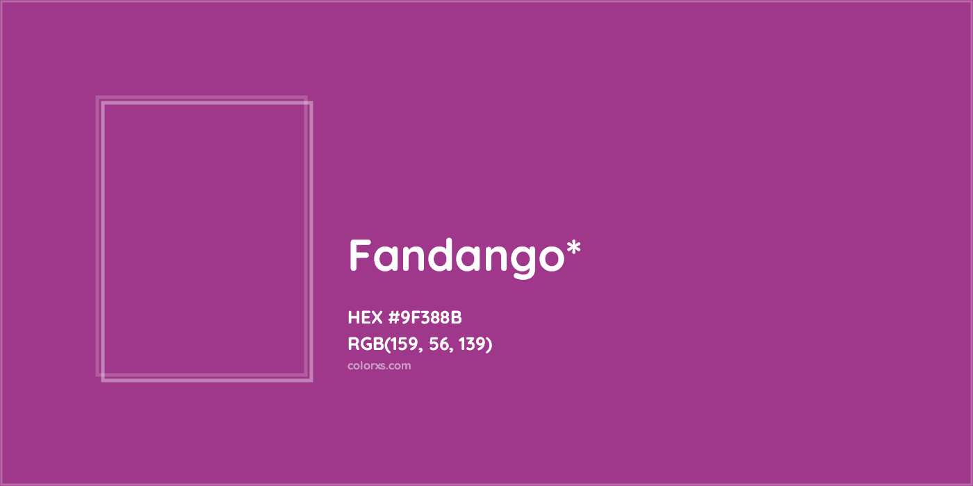 #9F388B hex color. RGB, RYB, CMYK, HSL, HSV codes and color conversions. Matching color names, palettes, paints.