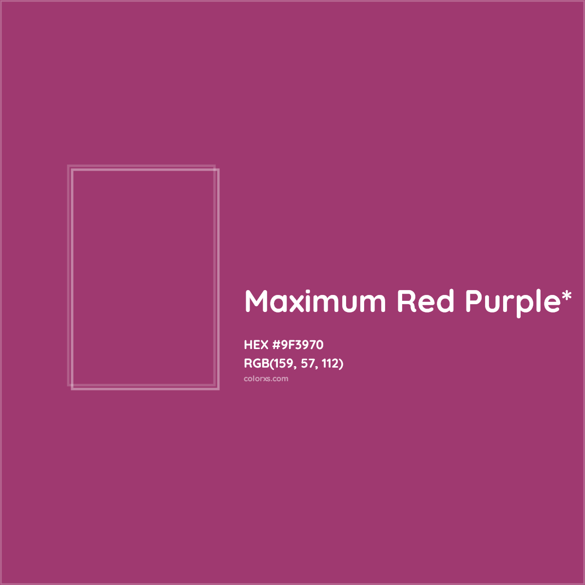 #9F3970 hex color. RGB, RYB, CMYK, HSL, HSV codes and color conversions. Matching color names, palettes, paints.