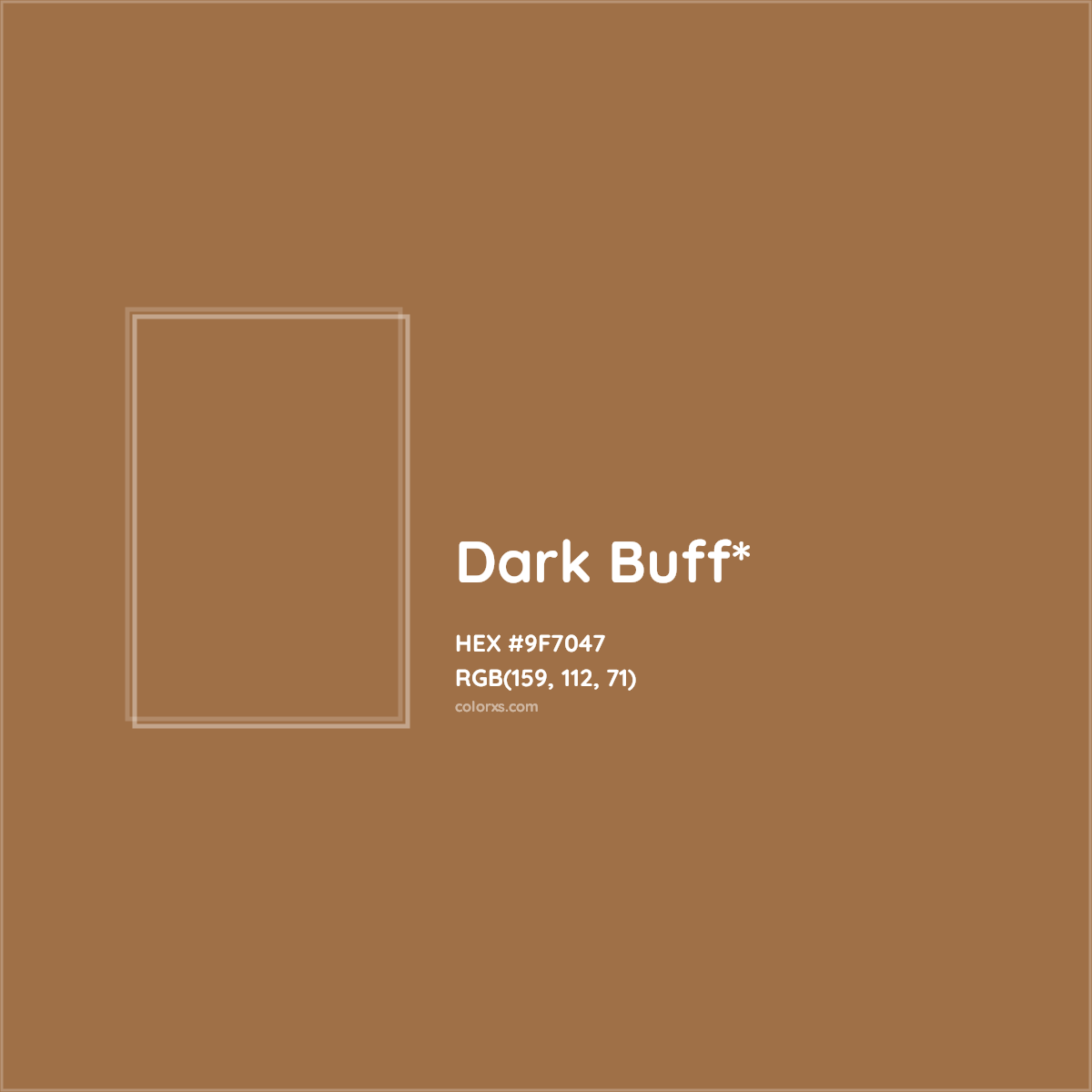 #9F7047 hex color. RGB, RYB, CMYK, HSL, HSV codes and color conversions. Matching color names, palettes, paints.