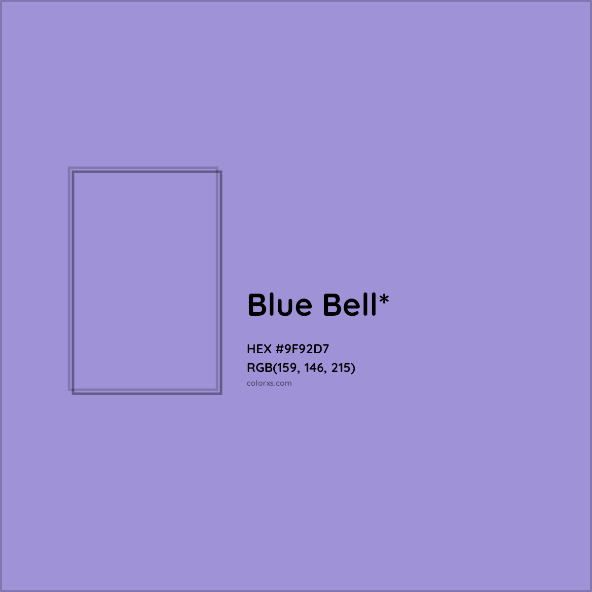#9F92D7 hex color. RGB, RYB, CMYK, HSL, HSV codes and color conversions. Matching color names, palettes, paints.