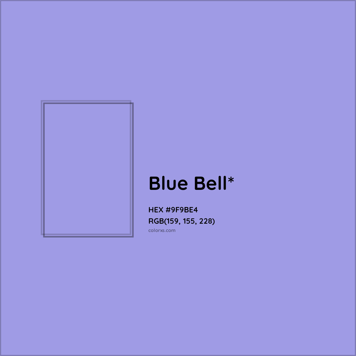 #9F9BE4 hex color. RGB, RYB, CMYK, HSL, HSV codes and color conversions. Matching color names, palettes, paints.
