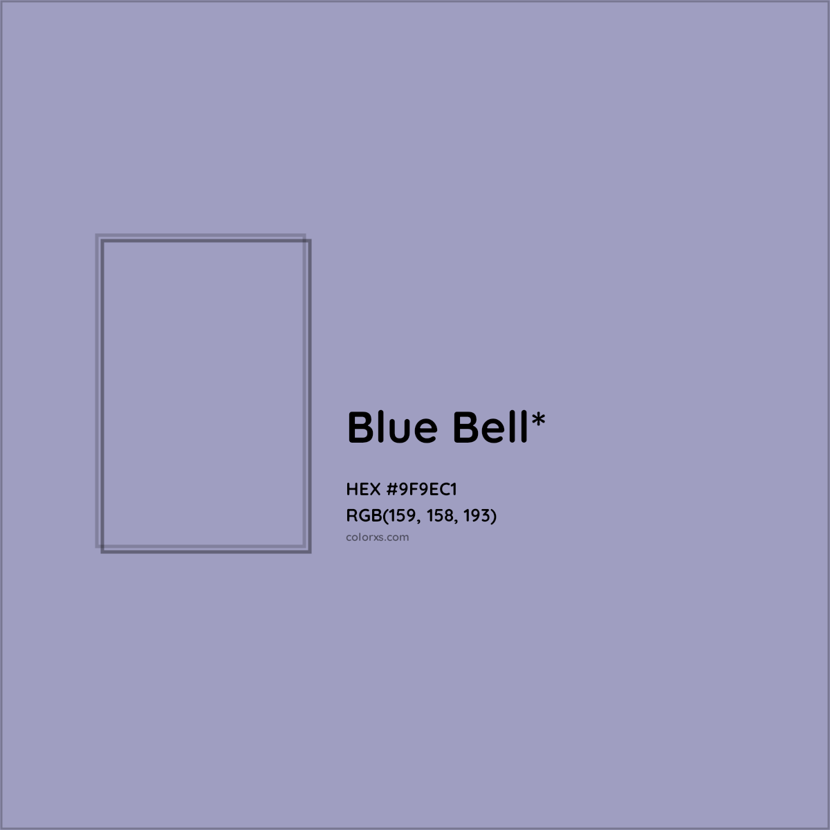 #9F9EC1 hex color. RGB, RYB, CMYK, HSL, HSV codes and color conversions. Matching color names, palettes, paints.