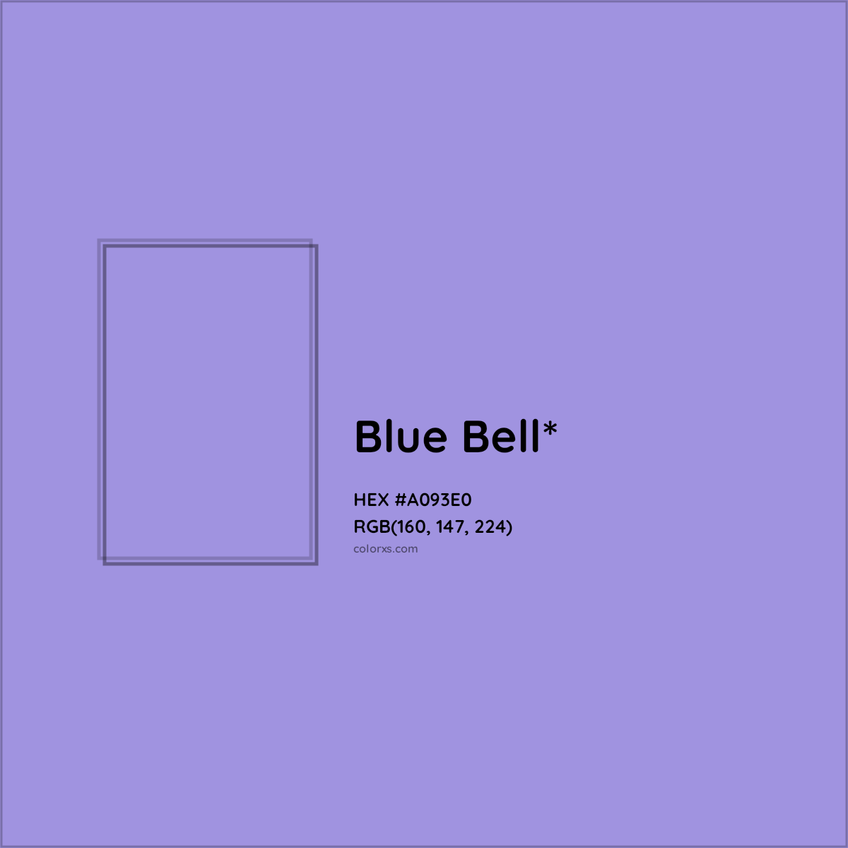 #A093E0 hex color. RGB, RYB, CMYK, HSL, HSV codes and color conversions. Matching color names, palettes, paints.