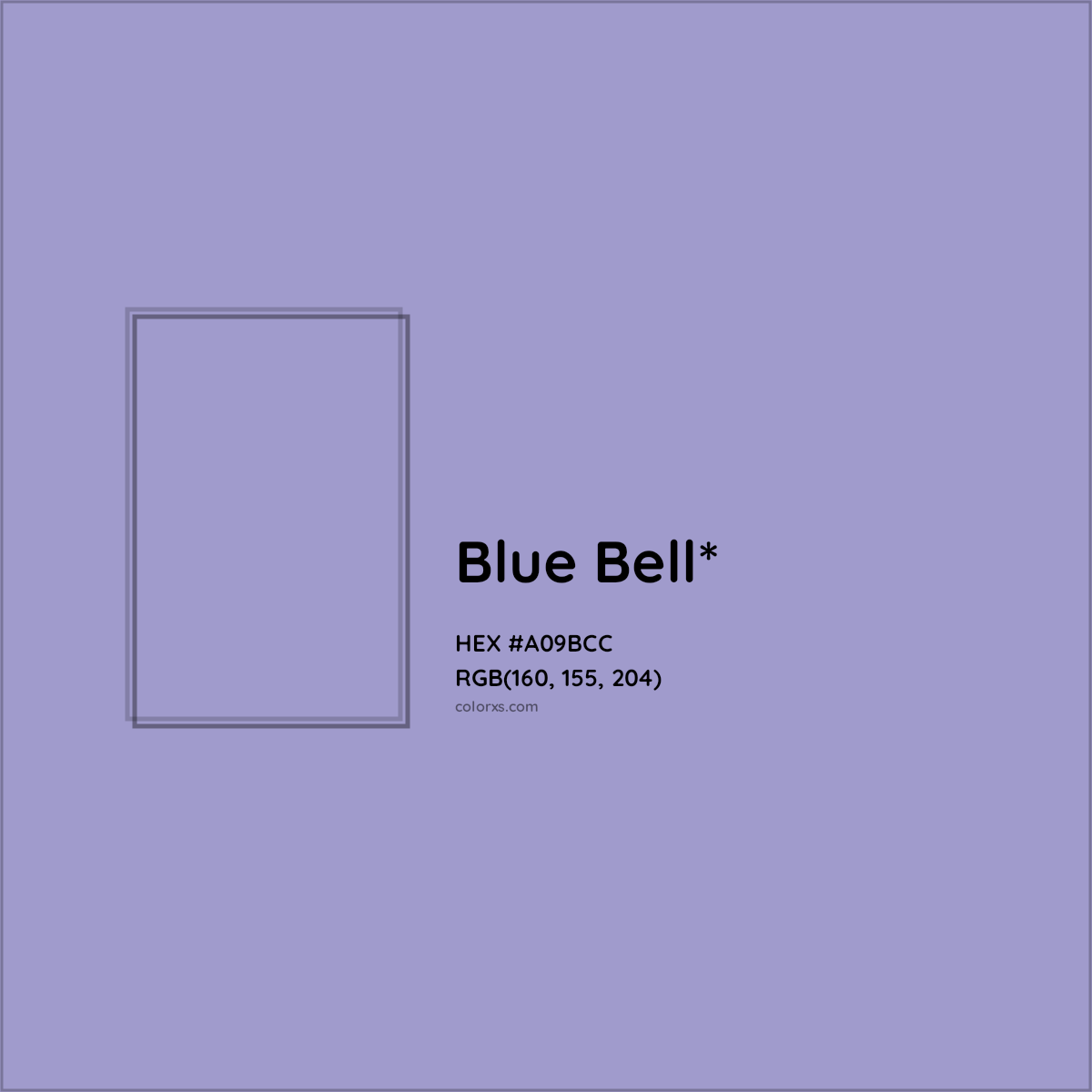 #A09BCC hex color. RGB, RYB, CMYK, HSL, HSV codes and color conversions. Matching color names, palettes, paints.