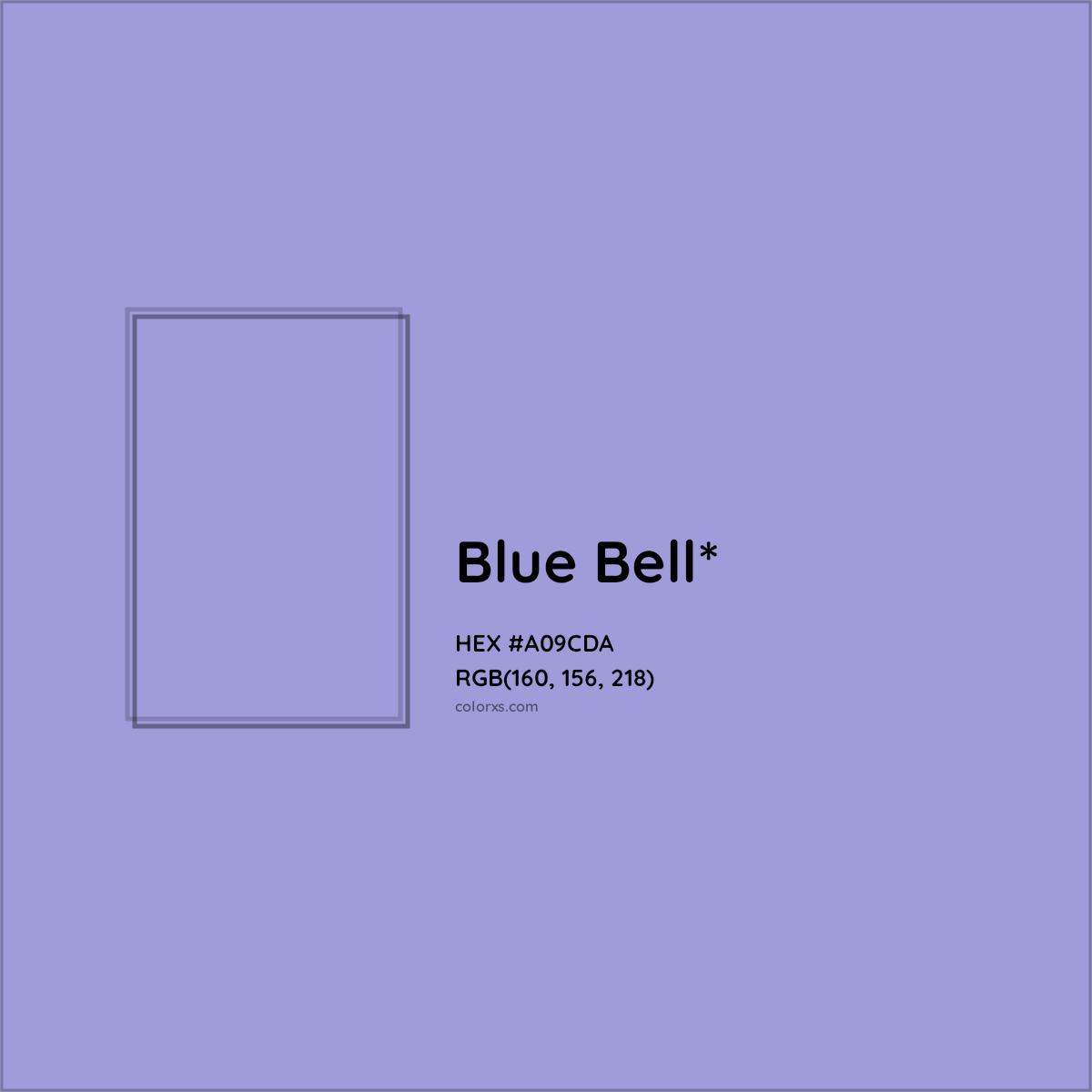 #A09CDA hex color. RGB, RYB, CMYK, HSL, HSV codes and color conversions. Matching color names, palettes, paints.