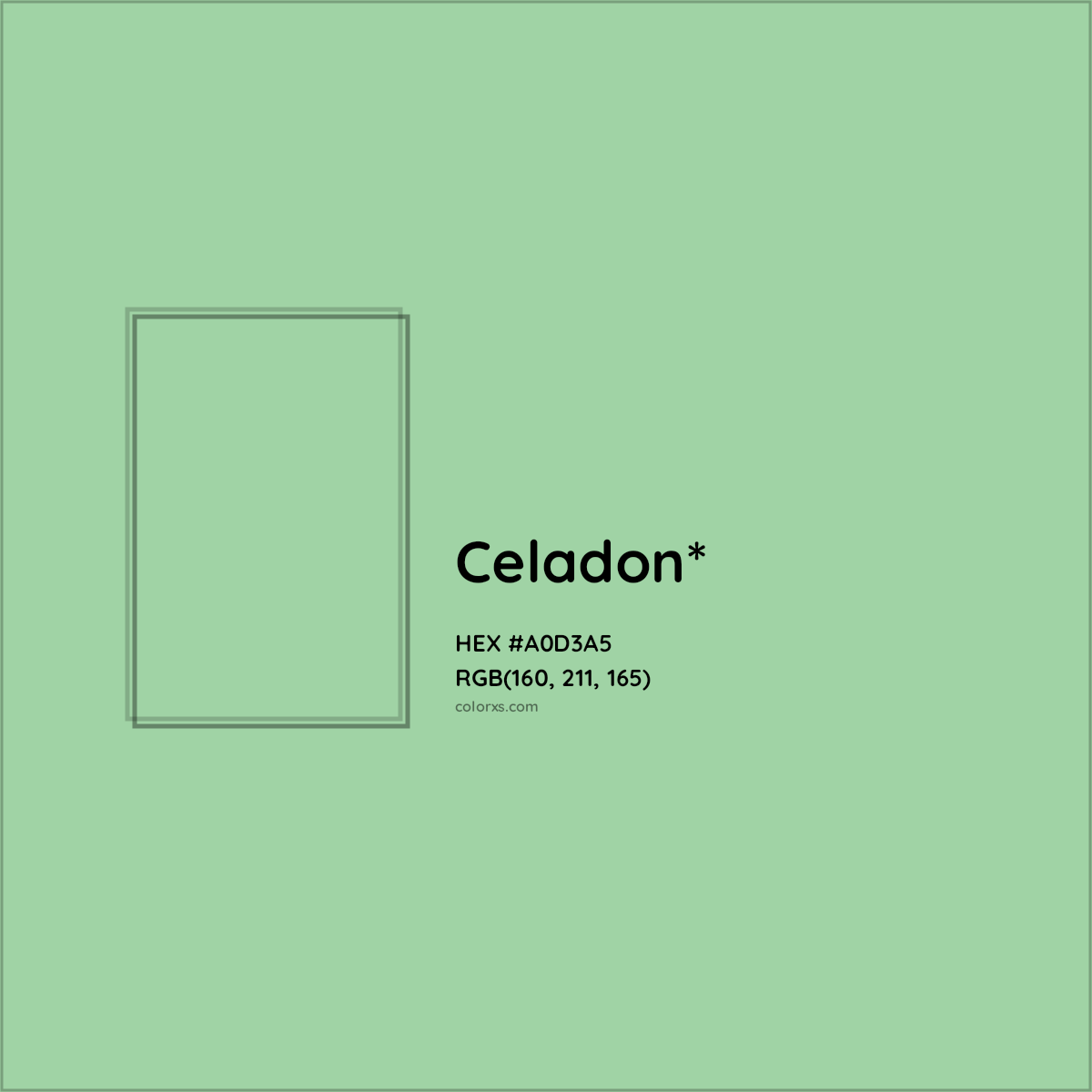 #A0D3A5 hex color. RGB, RYB, CMYK, HSL, HSV codes and color conversions. Matching color names, palettes, paints.